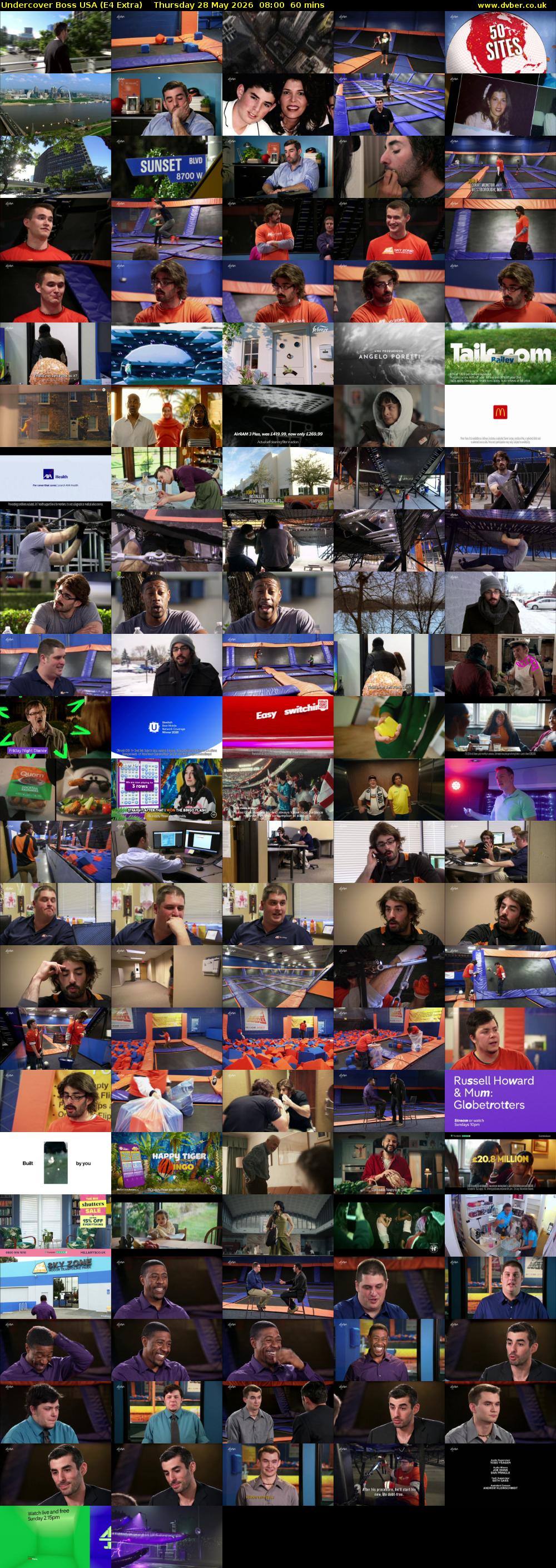 Undercover Boss USA (E4 Extra) Thursday 28 May 2026 08:00 - 09:00