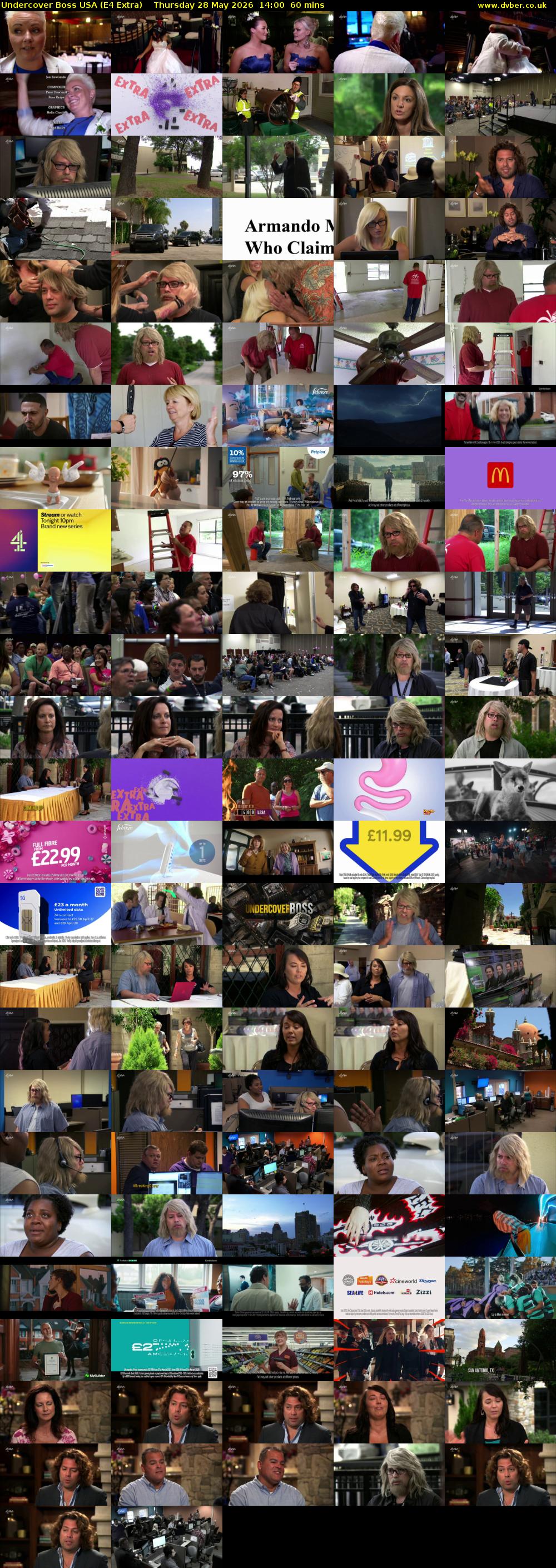 Undercover Boss USA (E4 Extra) Thursday 28 May 2026 14:00 - 15:00