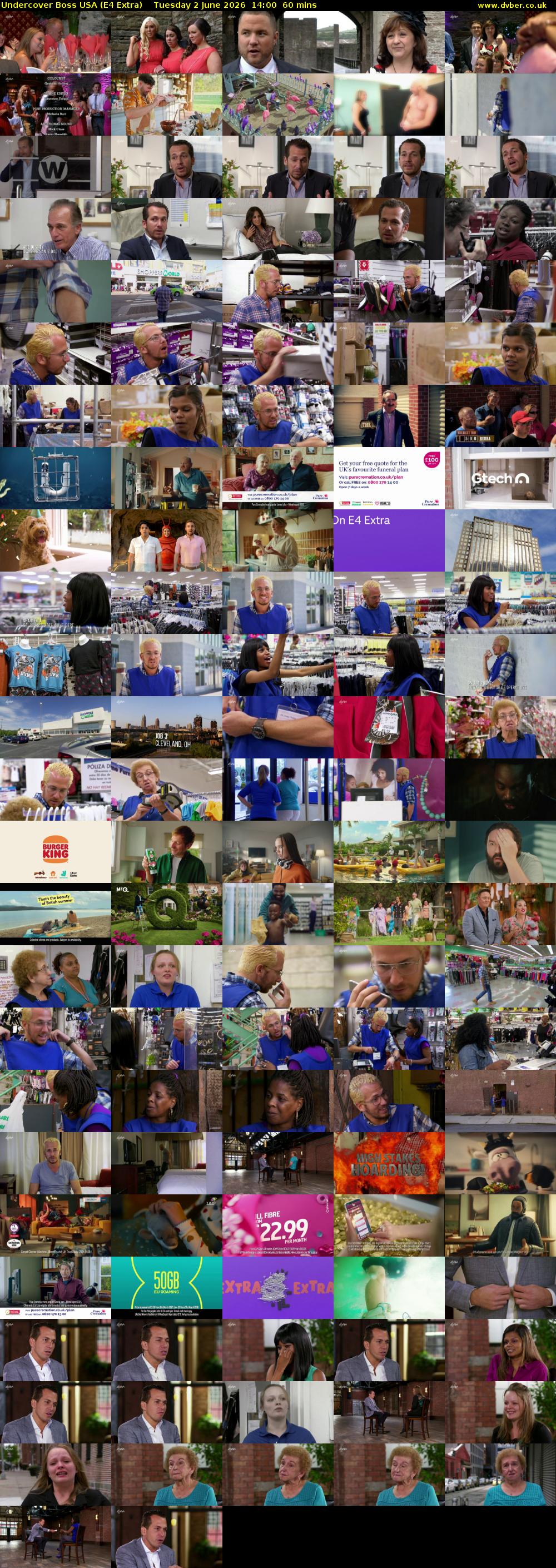 Undercover Boss USA (E4 Extra) Tuesday 2 June 2026 14:00 - 15:00