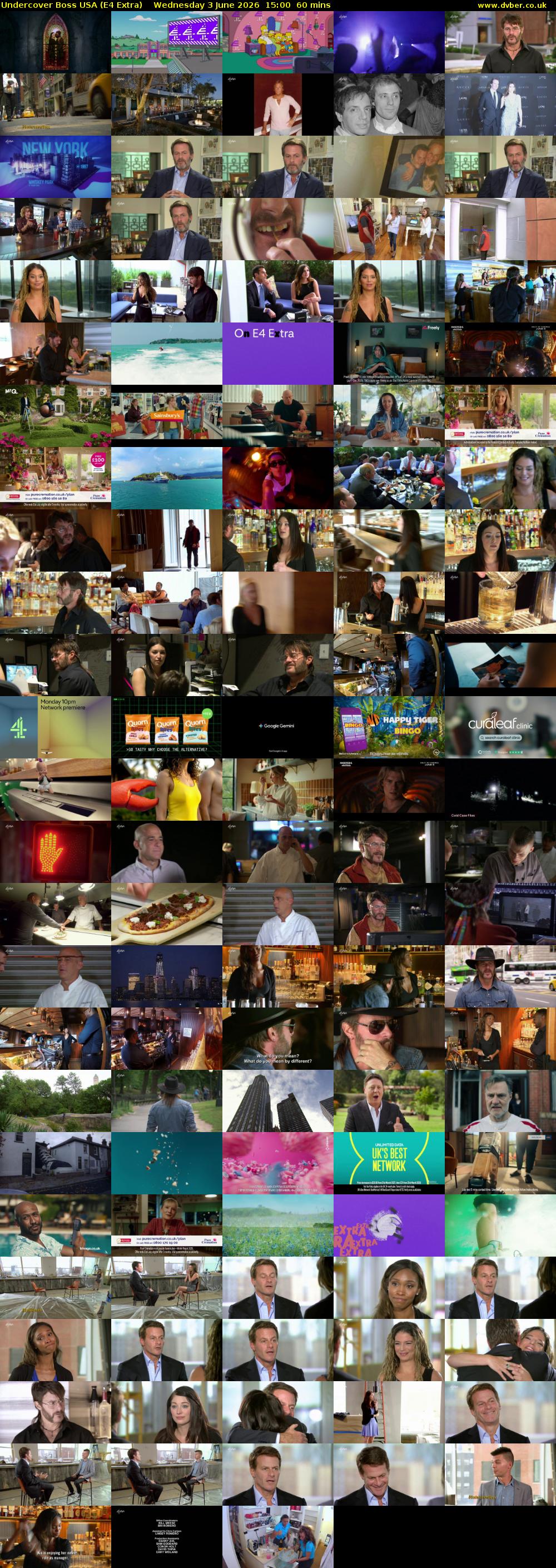 Undercover Boss USA (E4 Extra) Wednesday 3 June 2026 15:00 - 16:00