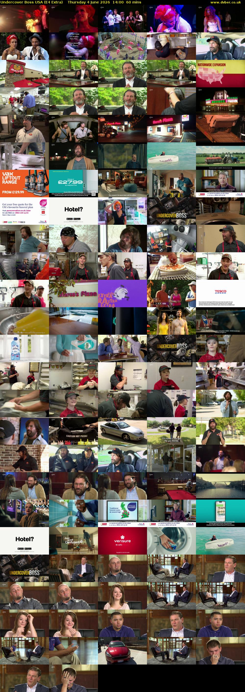 Undercover Boss USA (E4 Extra) Thursday 4 June 2026 14:00 - 15:00