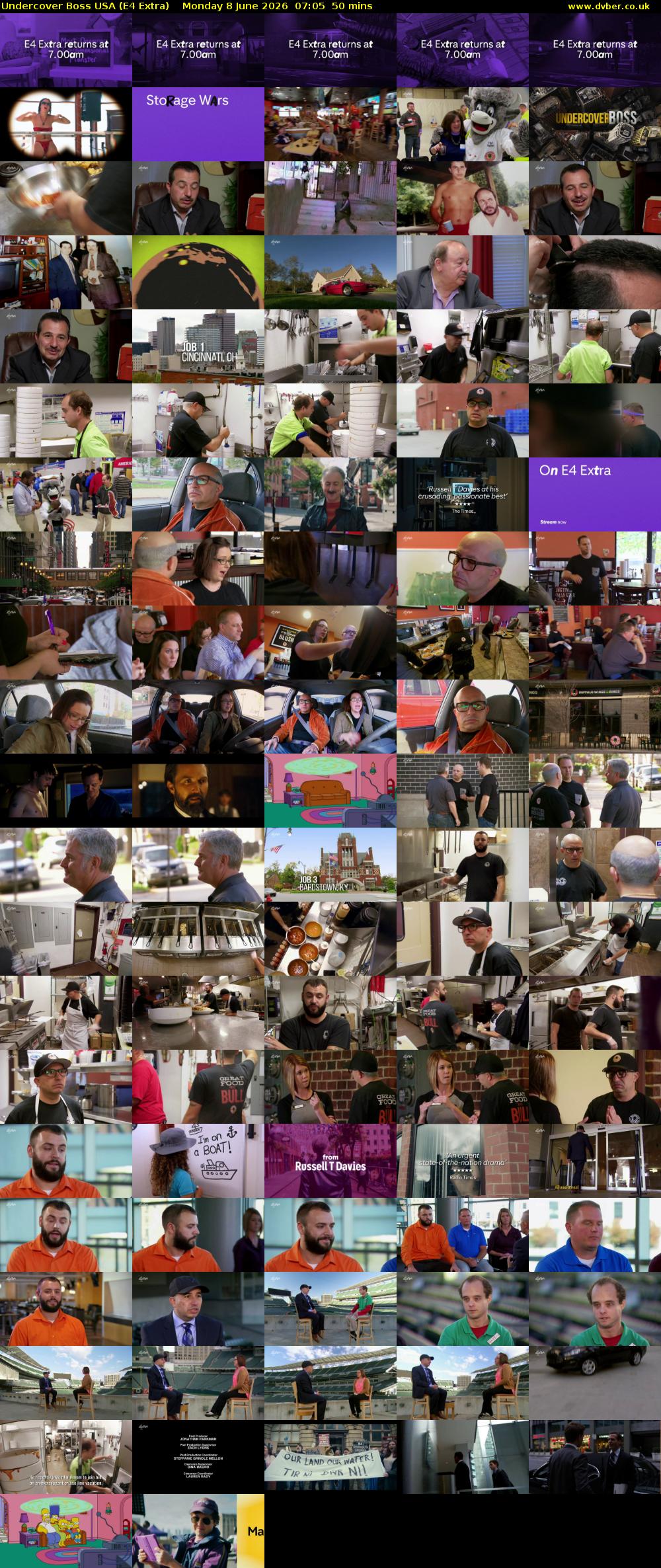 Undercover Boss USA (E4 Extra) Monday 8 June 2026 07:05 - 07:55