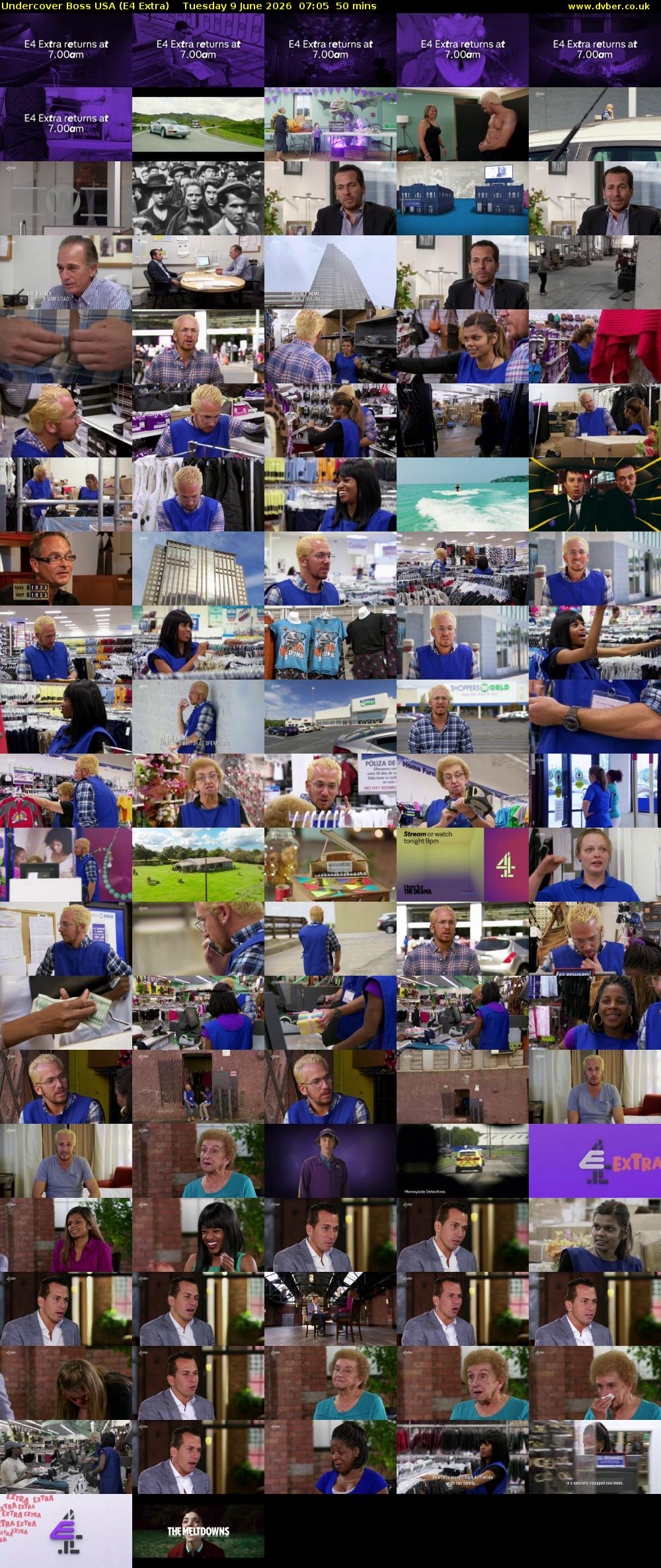 Undercover Boss USA (E4 Extra) Tuesday 9 June 2026 07:05 - 07:55
