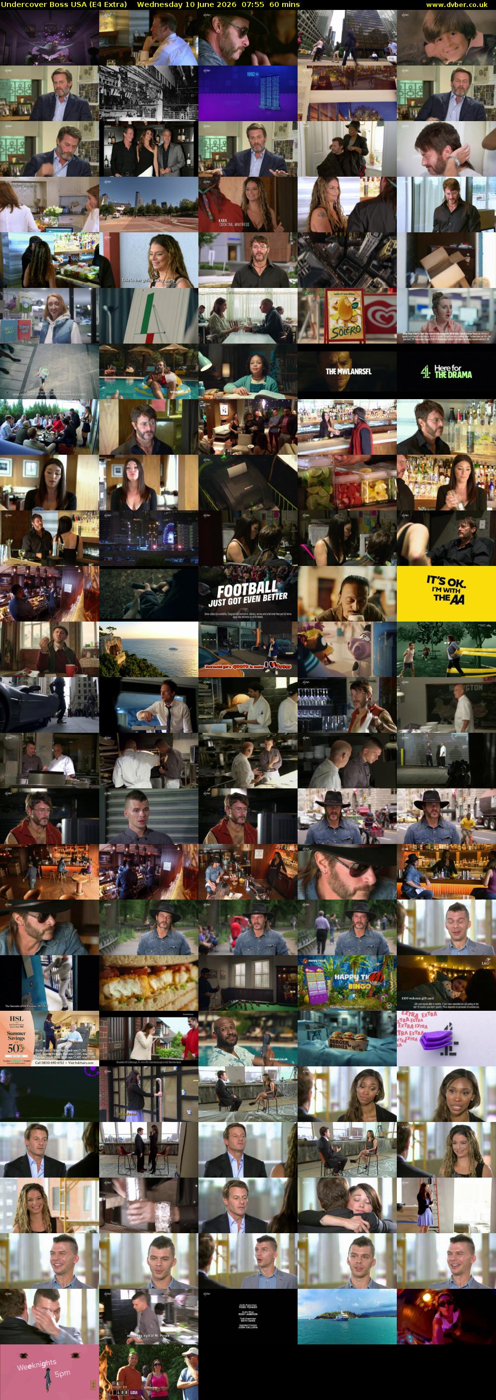 Undercover Boss USA (E4 Extra) Wednesday 10 June 2026 07:55 - 08:55
