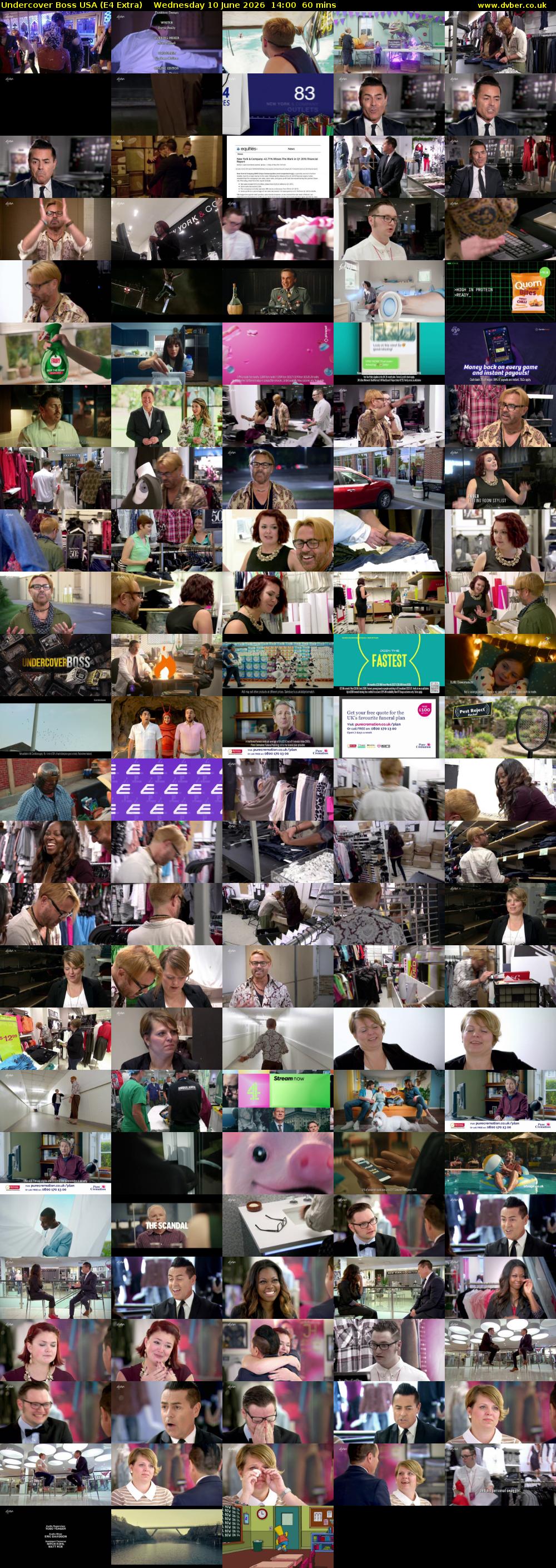 Undercover Boss USA (E4 Extra) Wednesday 10 June 2026 14:00 - 15:00