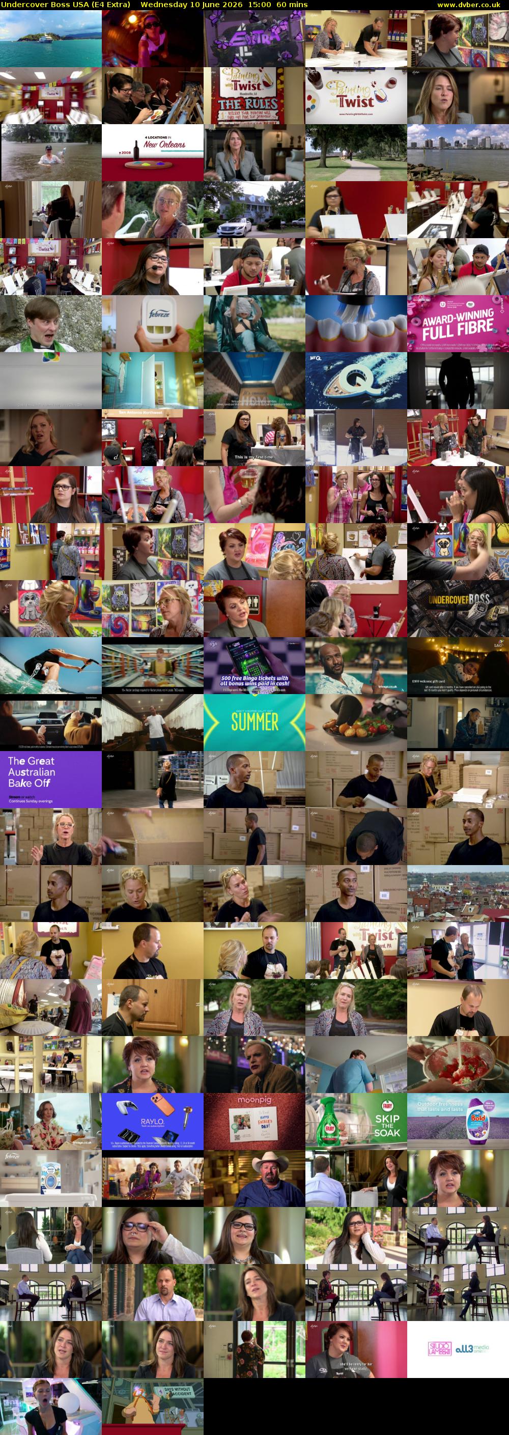 Undercover Boss USA (E4 Extra) Wednesday 10 June 2026 15:00 - 16:00
