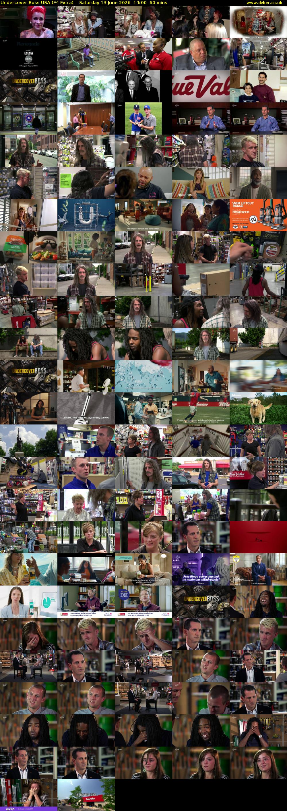 Undercover Boss USA (E4 Extra) Saturday 13 June 2026 14:00 - 15:00