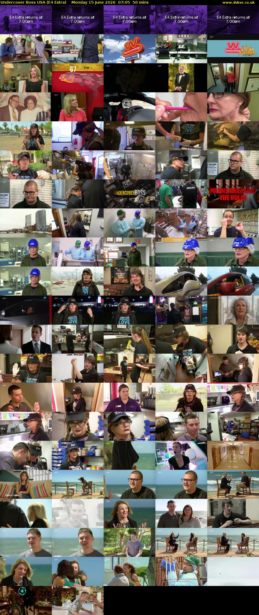 Undercover Boss USA (E4 Extra) Monday 15 June 2026 07:05 - 07:55