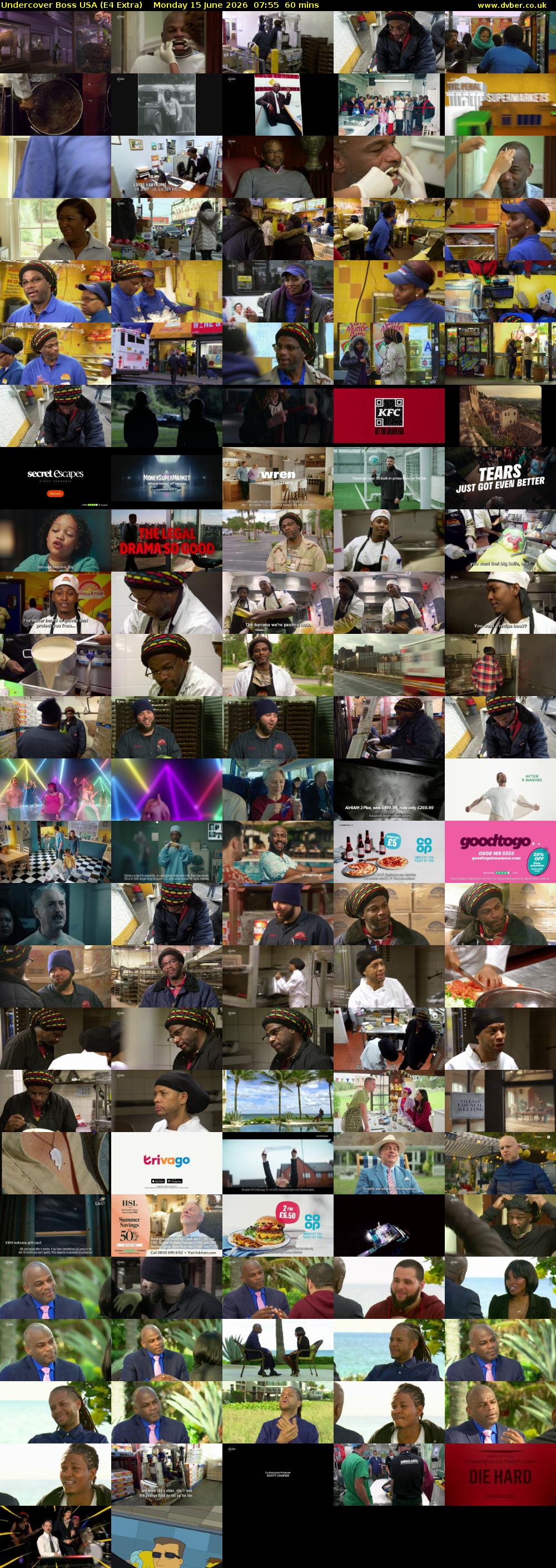 Undercover Boss USA (E4 Extra) Monday 15 June 2026 07:55 - 08:55