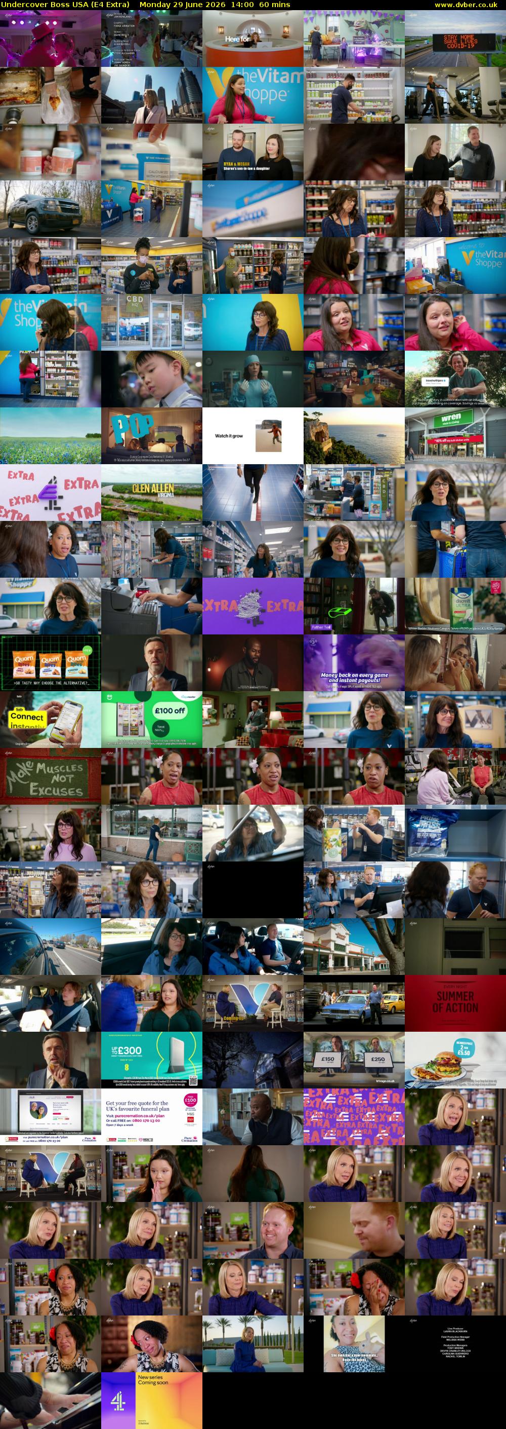 Undercover Boss USA (E4 Extra) Monday 29 June 2026 14:00 - 15:00