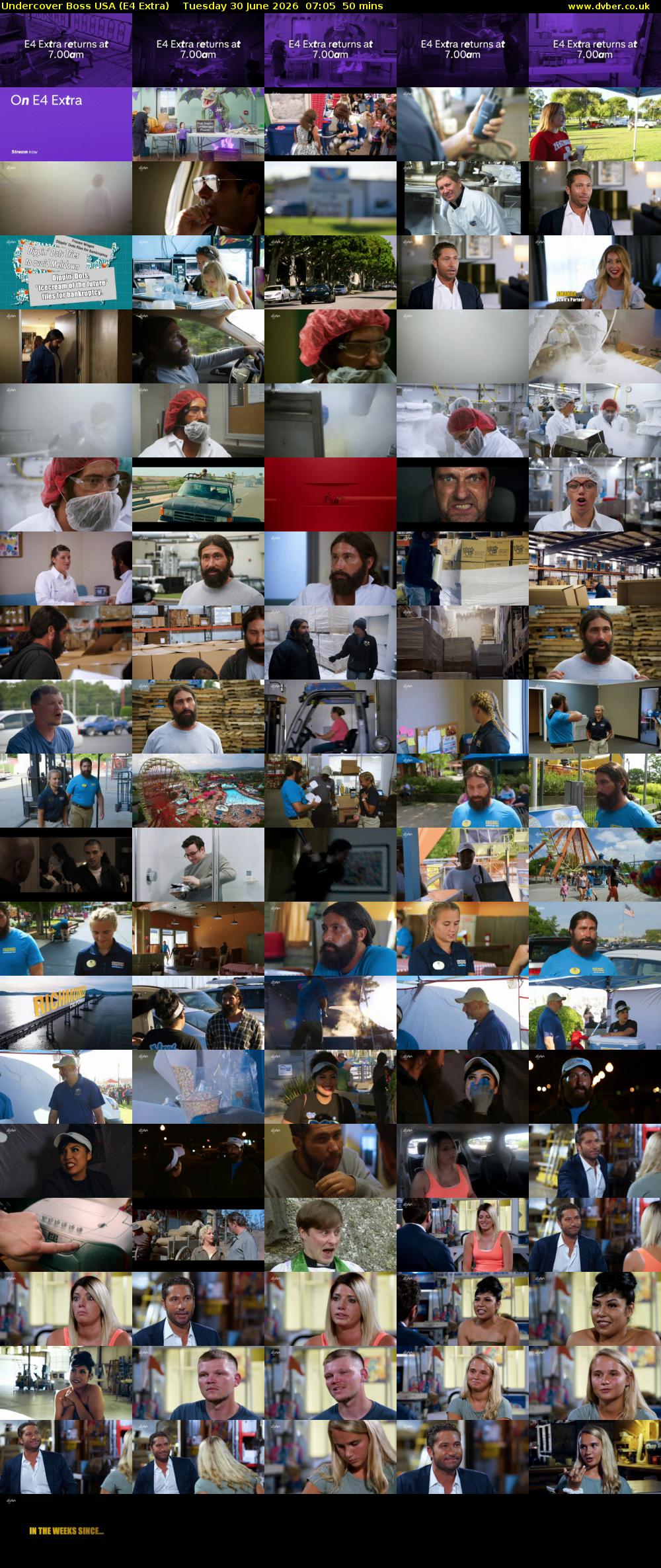 Undercover Boss USA (E4 Extra) Tuesday 30 June 2026 07:05 - 07:55