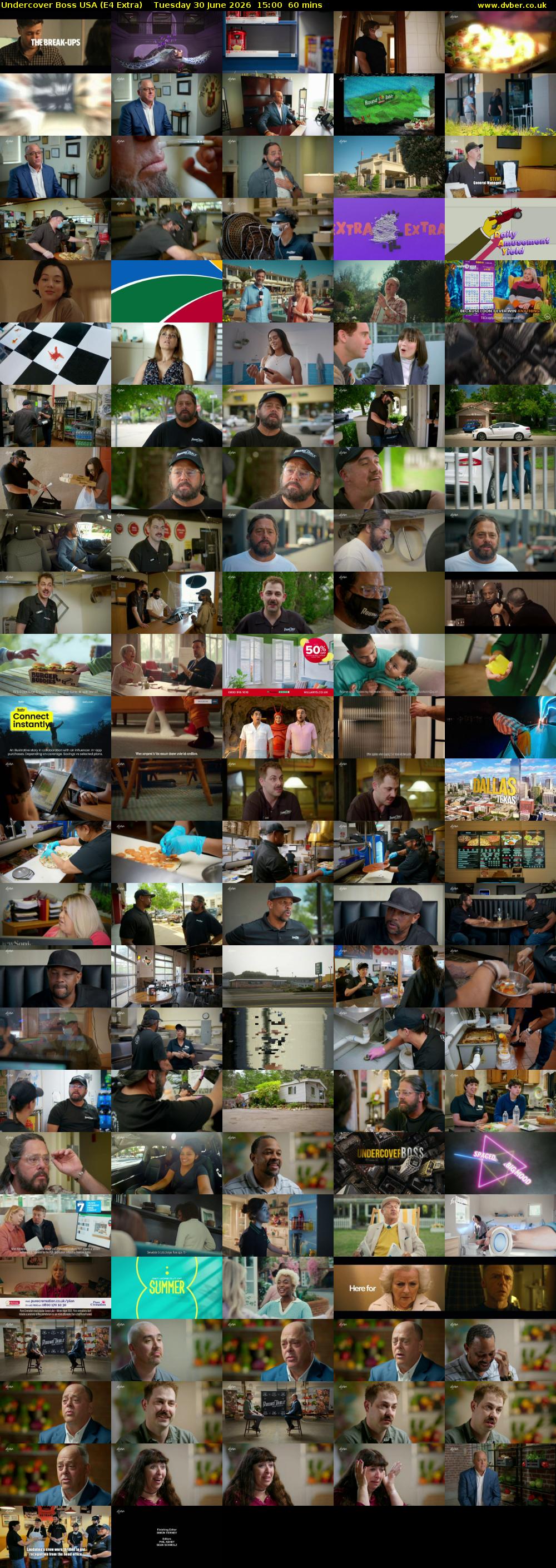 Undercover Boss USA (E4 Extra) Tuesday 30 June 2026 15:00 - 16:00