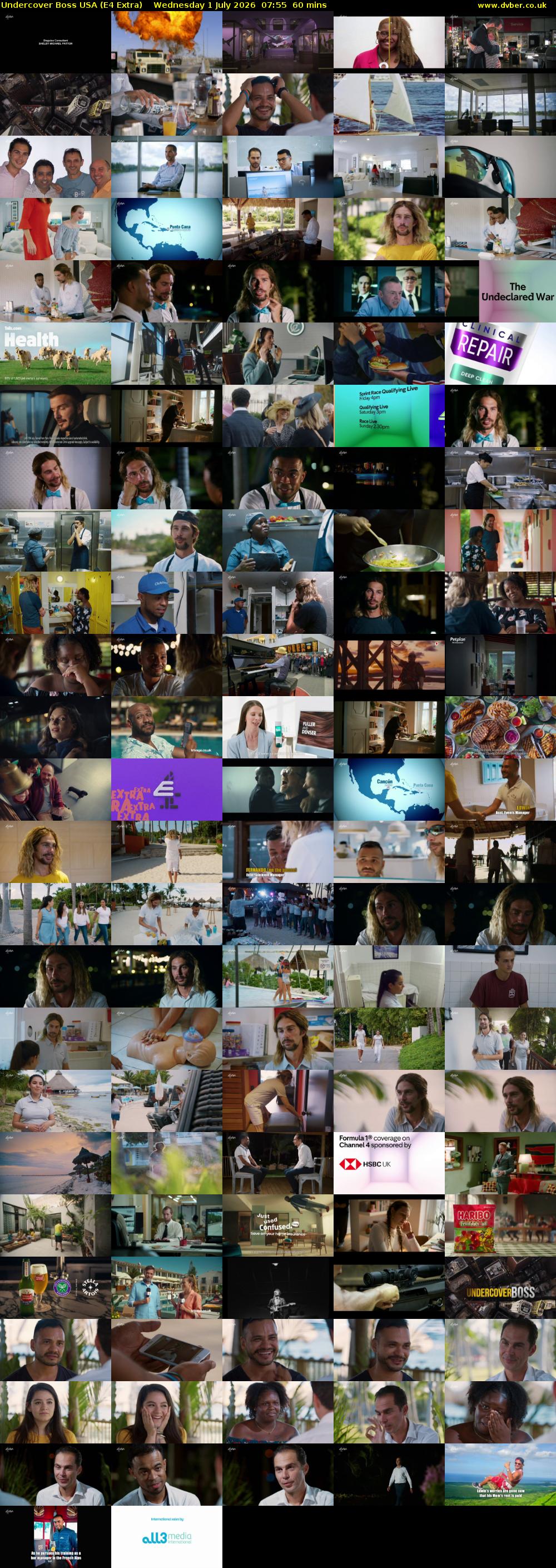 Undercover Boss USA (E4 Extra) Wednesday 1 July 2026 07:55 - 08:55