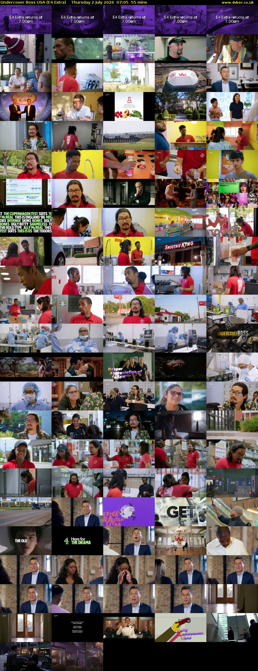 Undercover Boss USA (E4 Extra) Thursday 2 July 2026 07:05 - 08:00