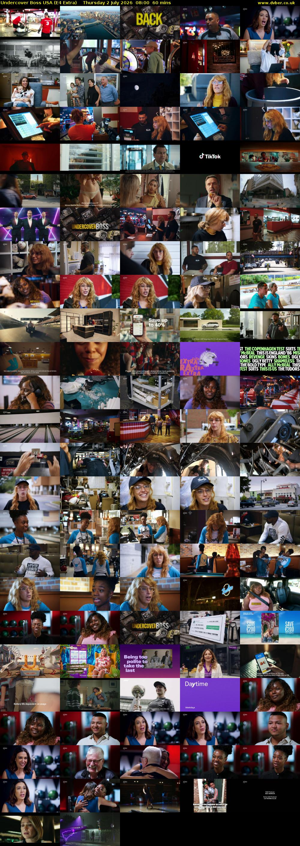 Undercover Boss USA (E4 Extra) Thursday 2 July 2026 08:00 - 09:00