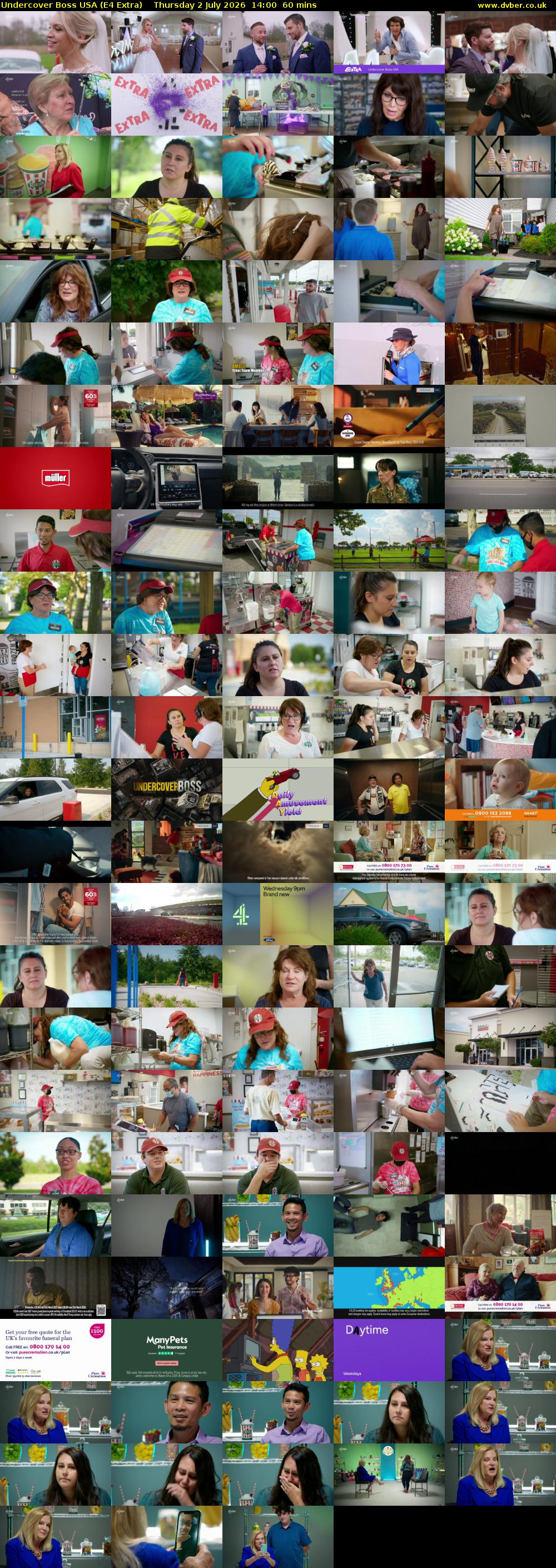 Undercover Boss USA (E4 Extra) Thursday 2 July 2026 14:00 - 15:00