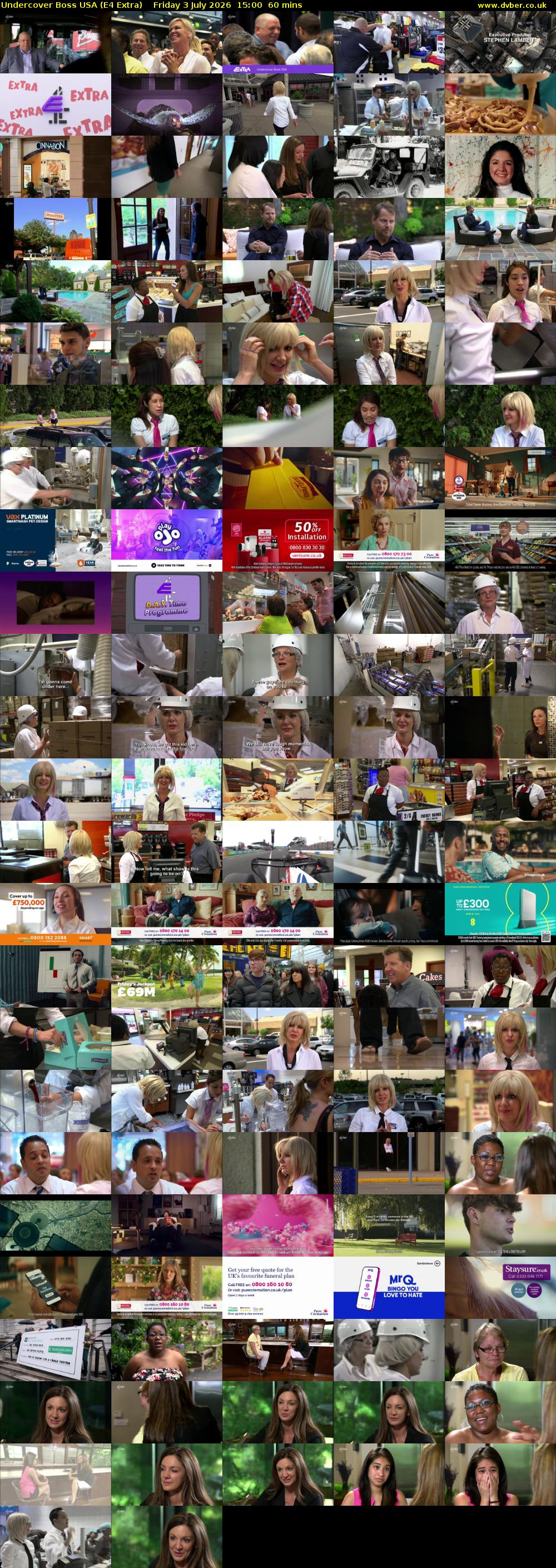 Undercover Boss USA (E4 Extra) Friday 3 July 2026 15:00 - 16:00