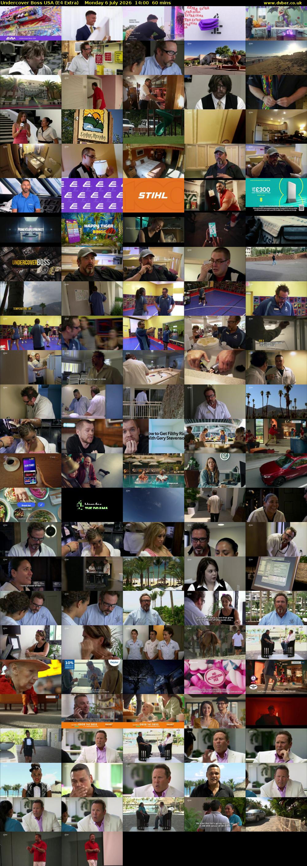 Undercover Boss USA (E4 Extra) Monday 6 July 2026 14:00 - 15:00