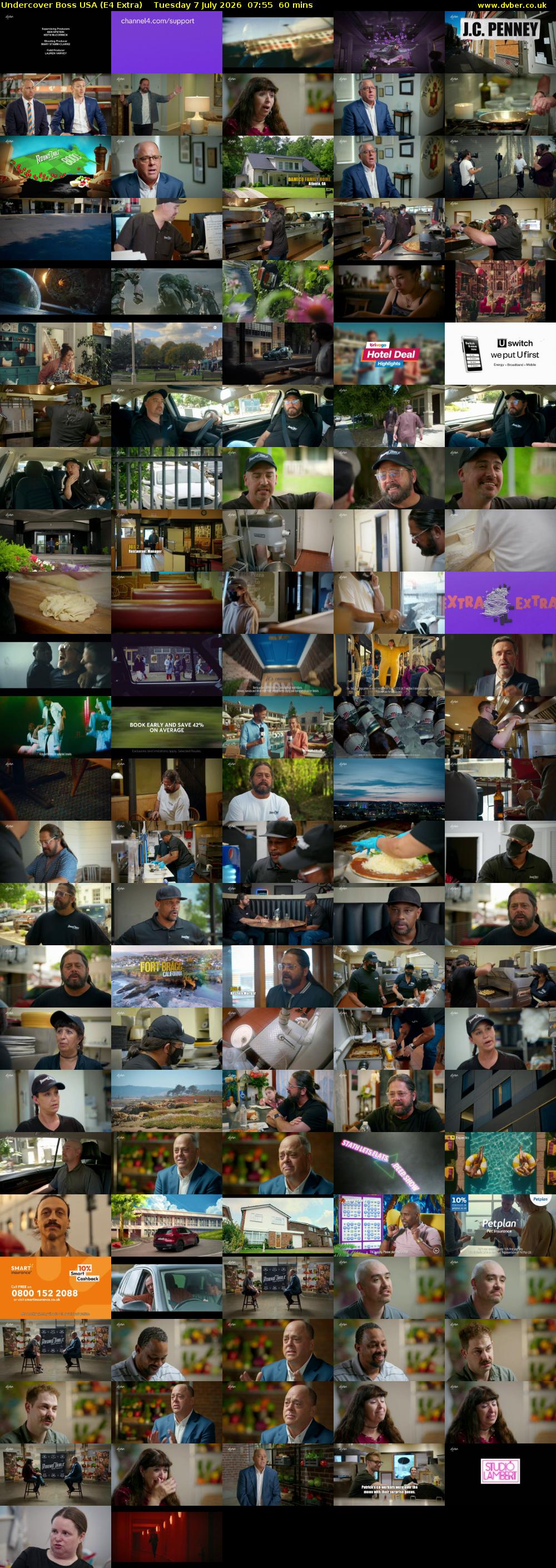 Undercover Boss USA (E4 Extra) Tuesday 7 July 2026 07:55 - 08:55