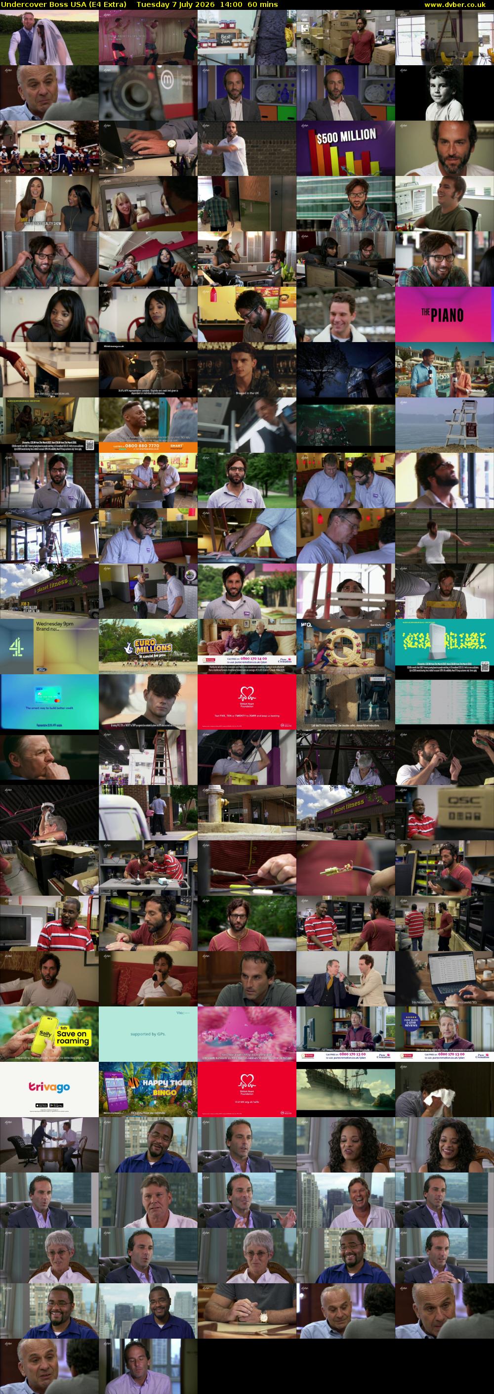 Undercover Boss USA (E4 Extra) Tuesday 7 July 2026 14:00 - 15:00