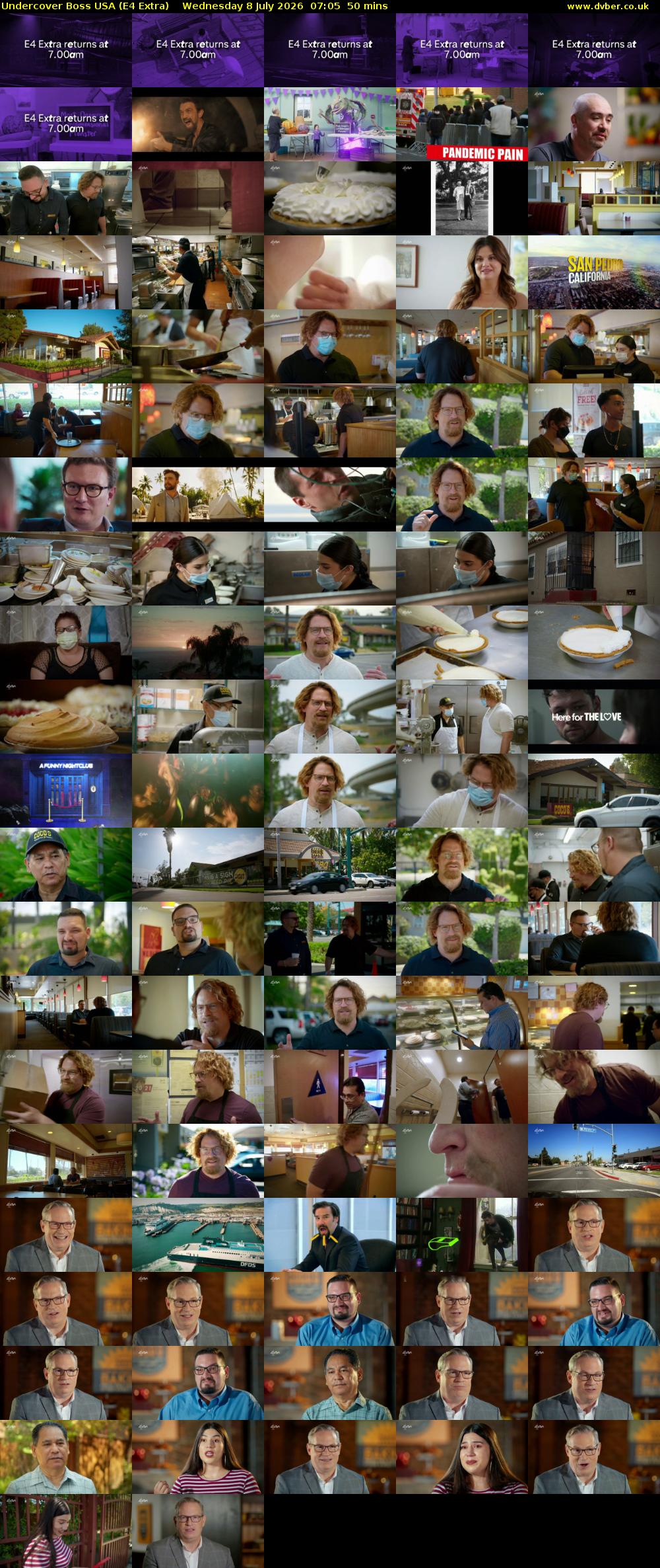Undercover Boss USA (E4 Extra) Wednesday 8 July 2026 07:05 - 07:55