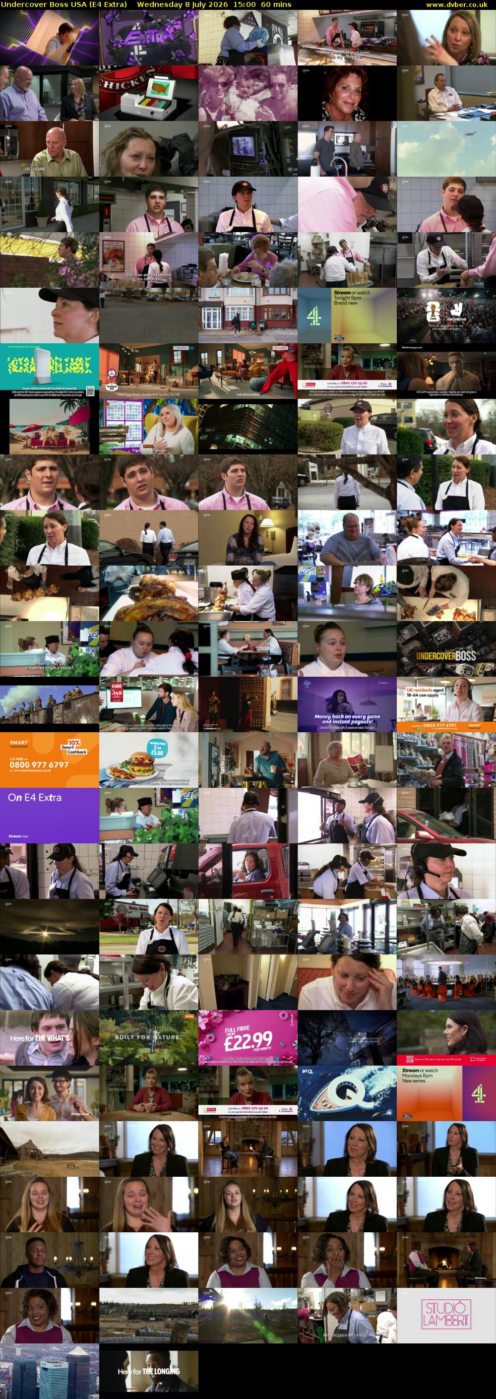 Undercover Boss USA (E4 Extra) Wednesday 8 July 2026 15:00 - 16:00