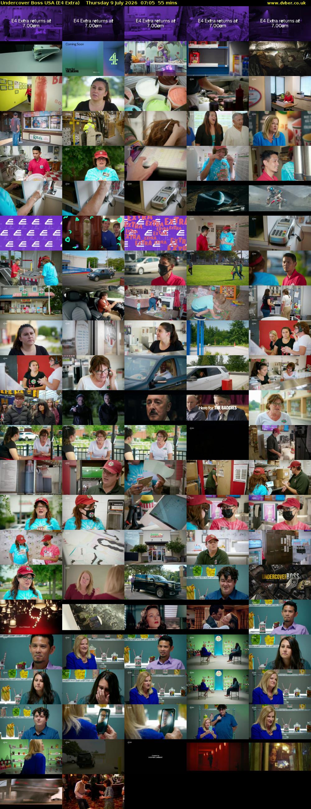Undercover Boss USA (E4 Extra) Thursday 9 July 2026 07:05 - 08:00