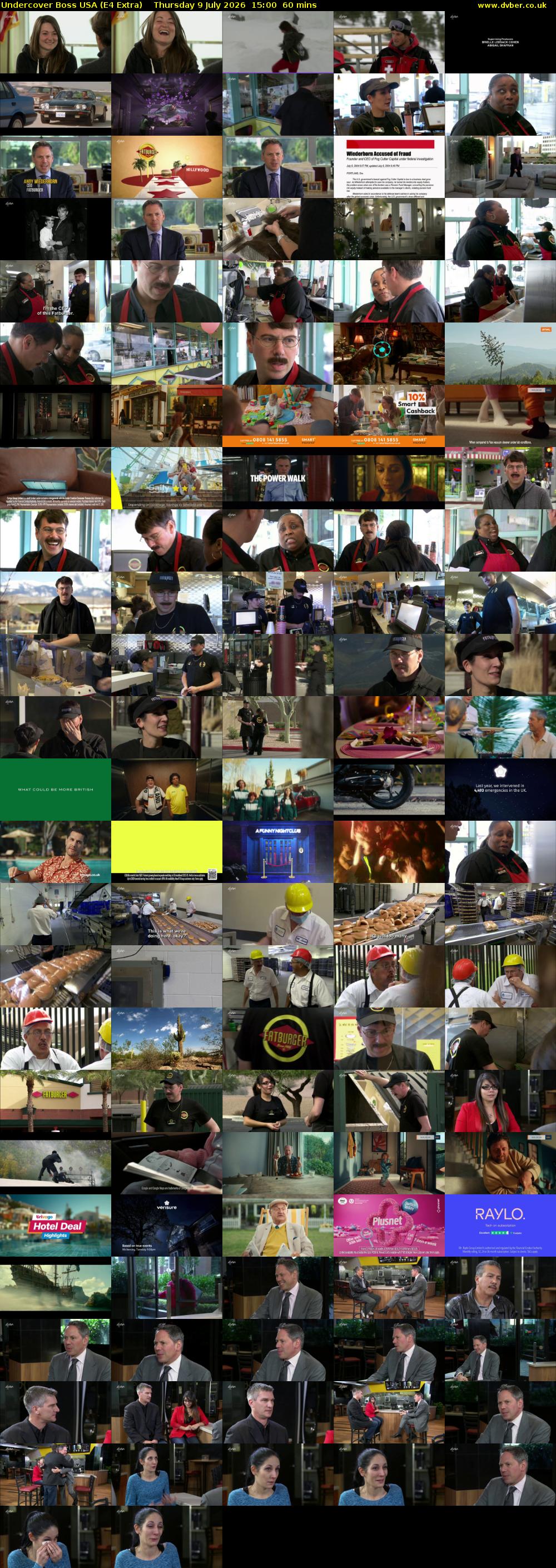 Undercover Boss USA (E4 Extra) Thursday 9 July 2026 15:00 - 16:00