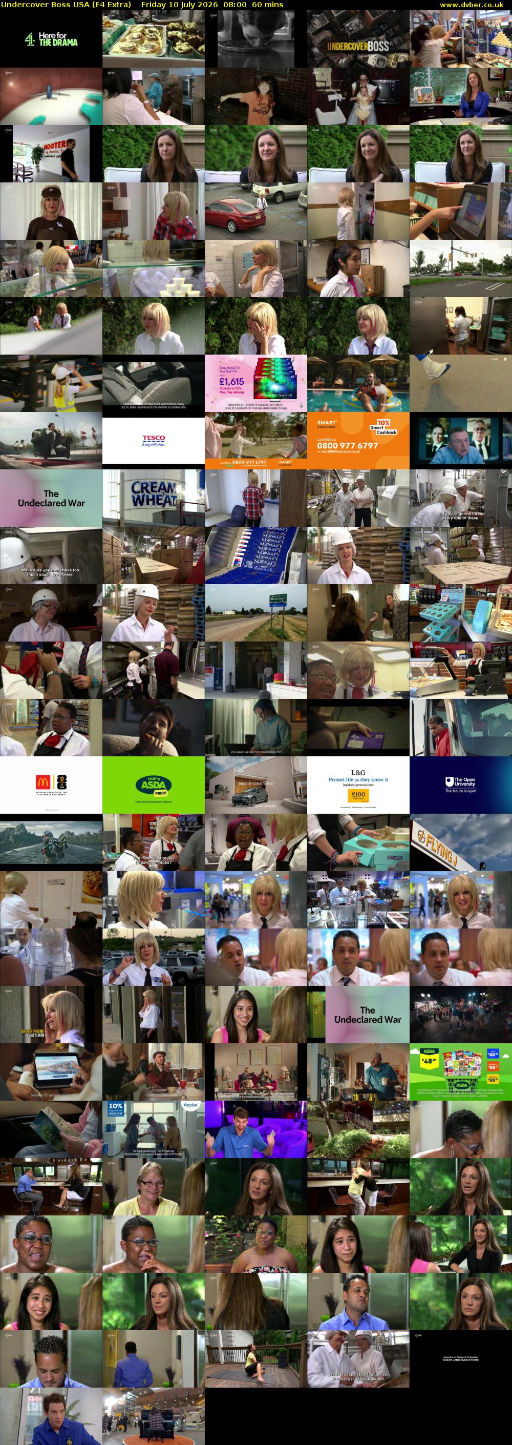 Undercover Boss USA (E4 Extra) Friday 10 July 2026 08:00 - 09:00