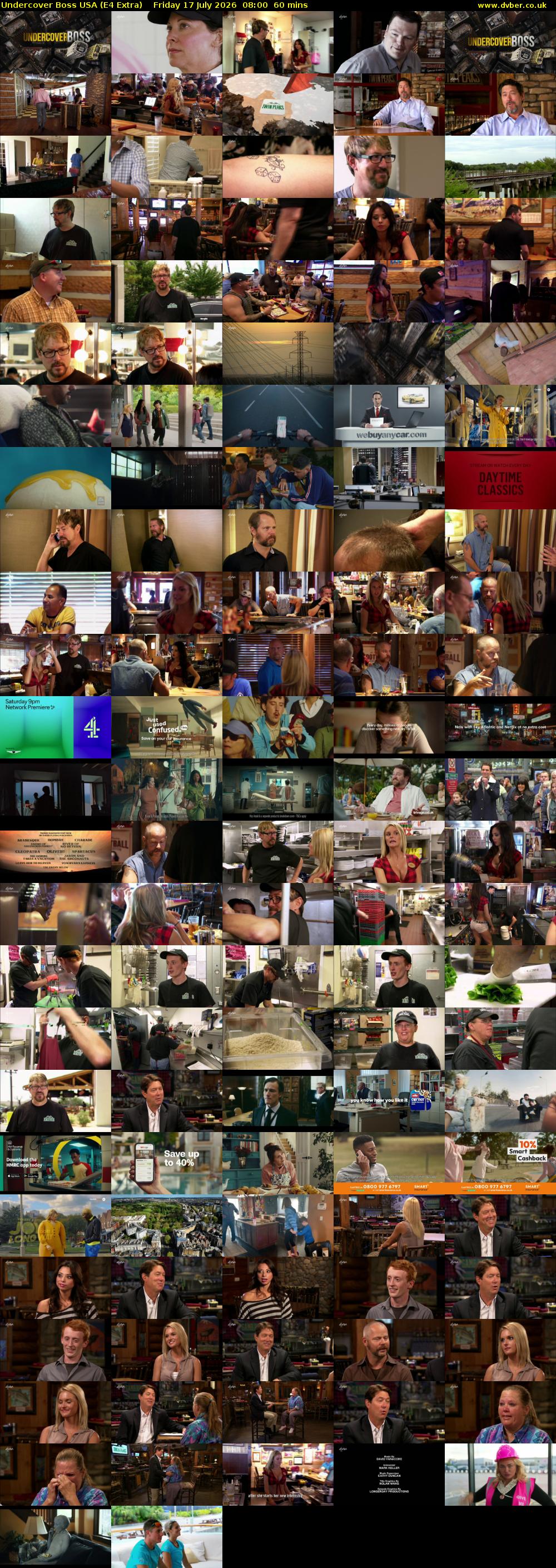 Undercover Boss USA (E4 Extra) Friday 17 July 2026 08:00 - 09:00