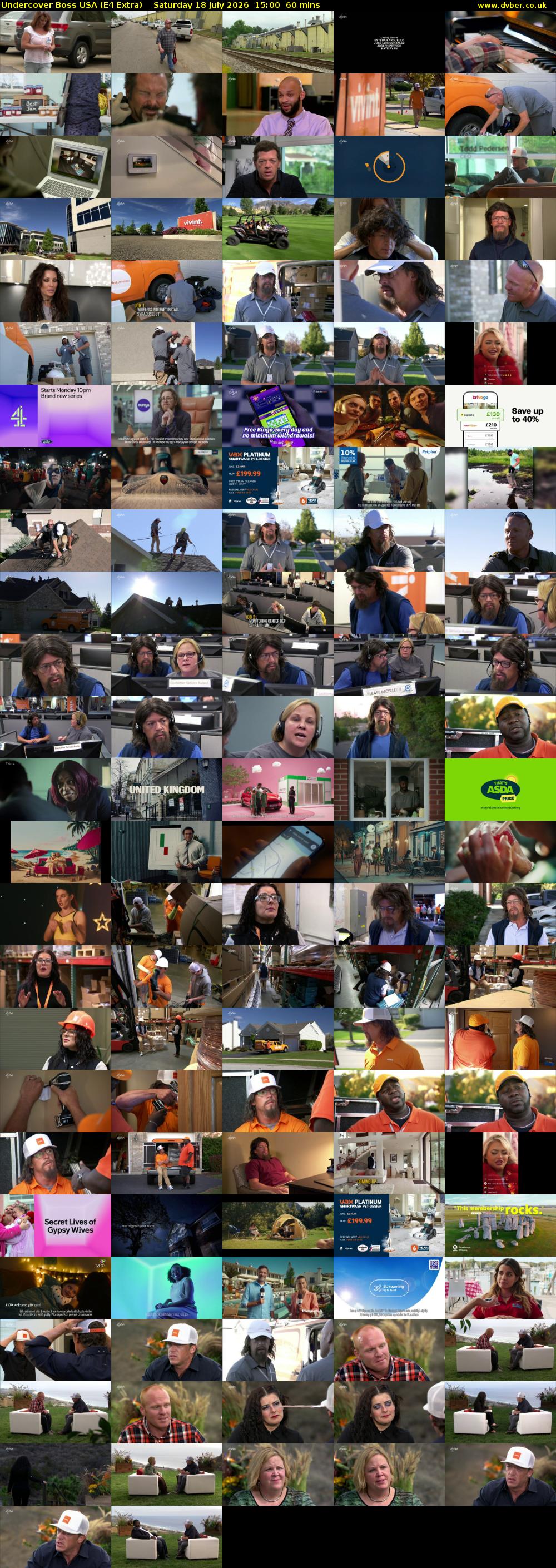 Undercover Boss USA (E4 Extra) Saturday 18 July 2026 15:00 - 16:00