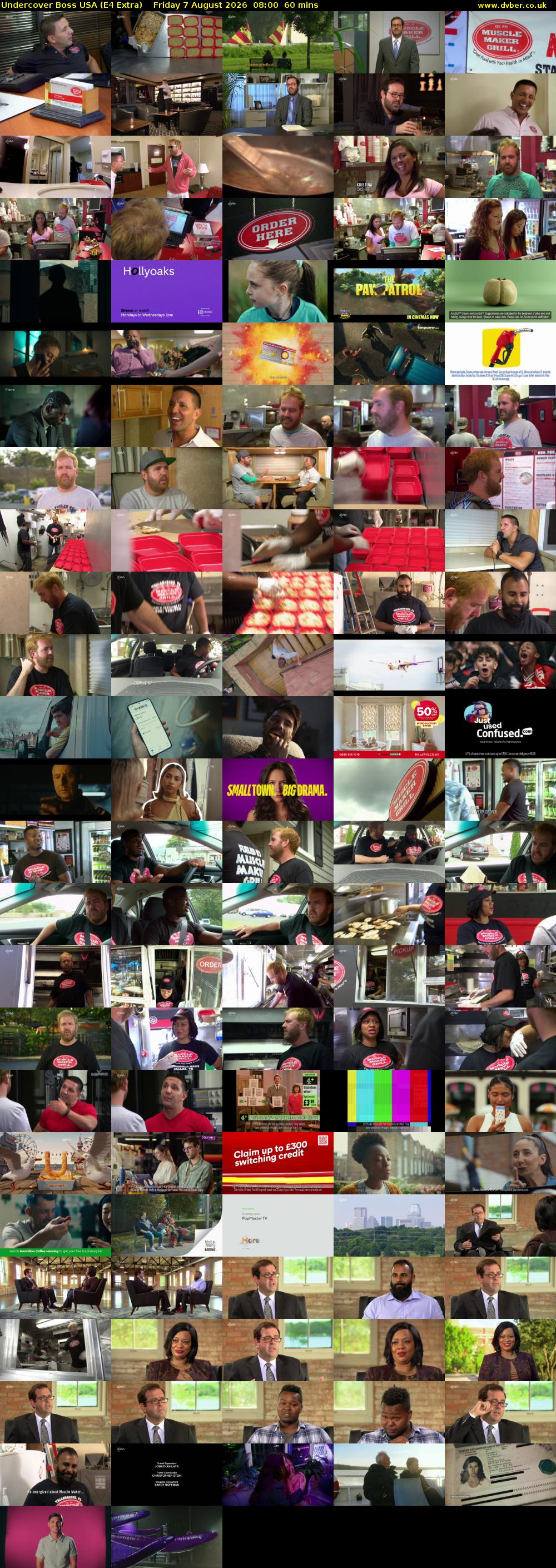 Undercover Boss USA (E4 Extra) Friday 7 August 2026 08:00 - 09:00