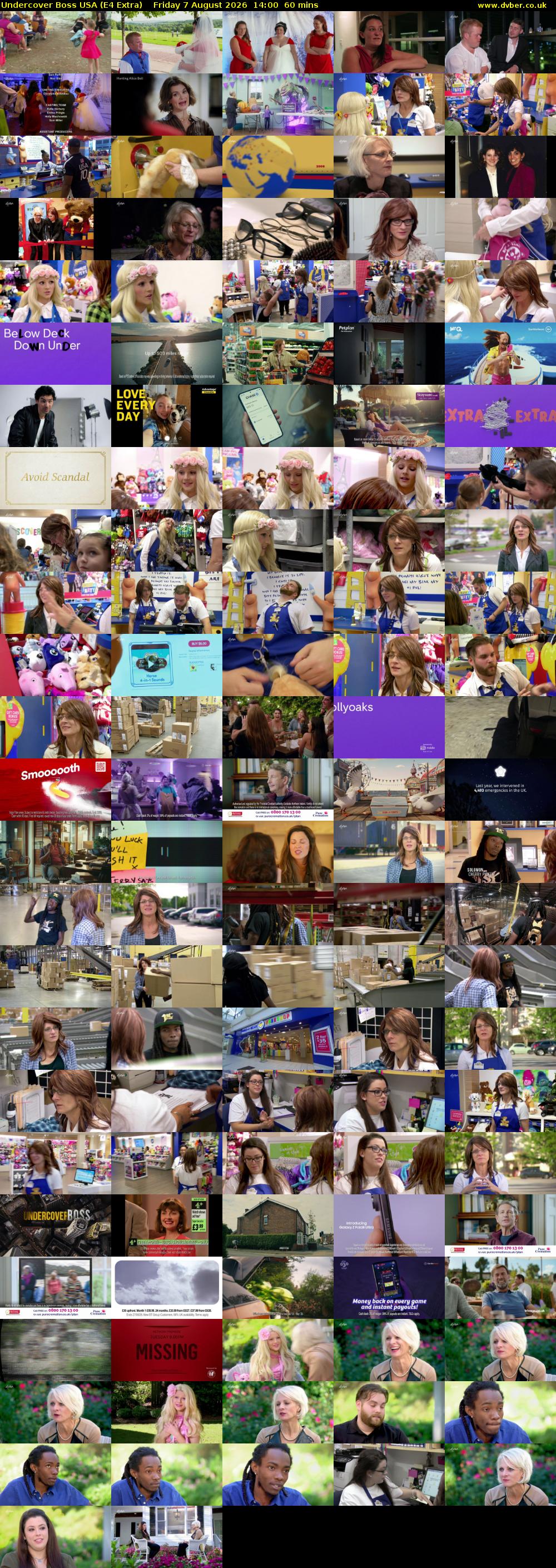 Undercover Boss USA (E4 Extra) Friday 7 August 2026 14:00 - 15:00