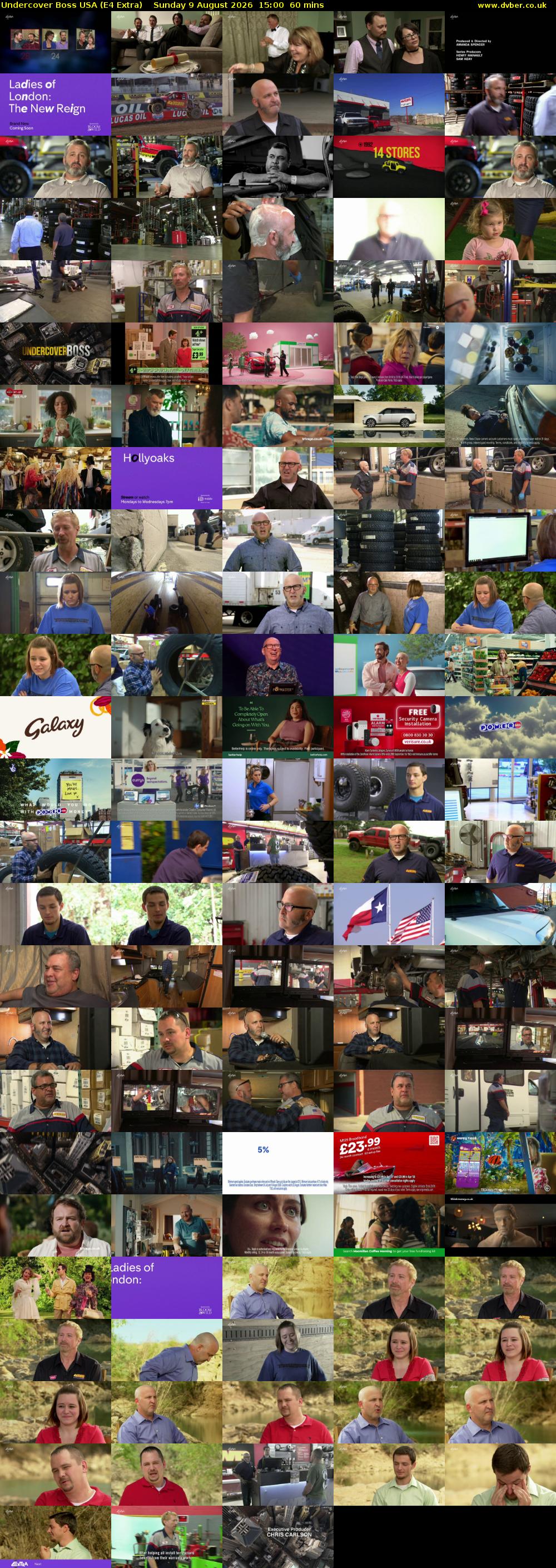 Undercover Boss USA (E4 Extra) Sunday 9 August 2026 15:00 - 16:00