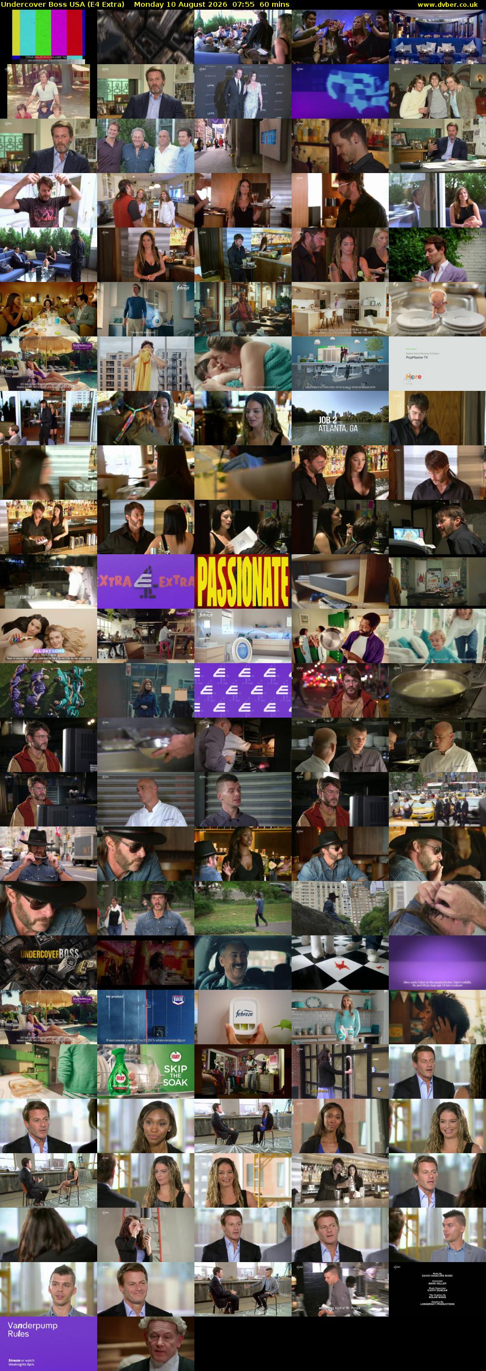 Undercover Boss USA (E4 Extra) Monday 10 August 2026 07:55 - 08:55
