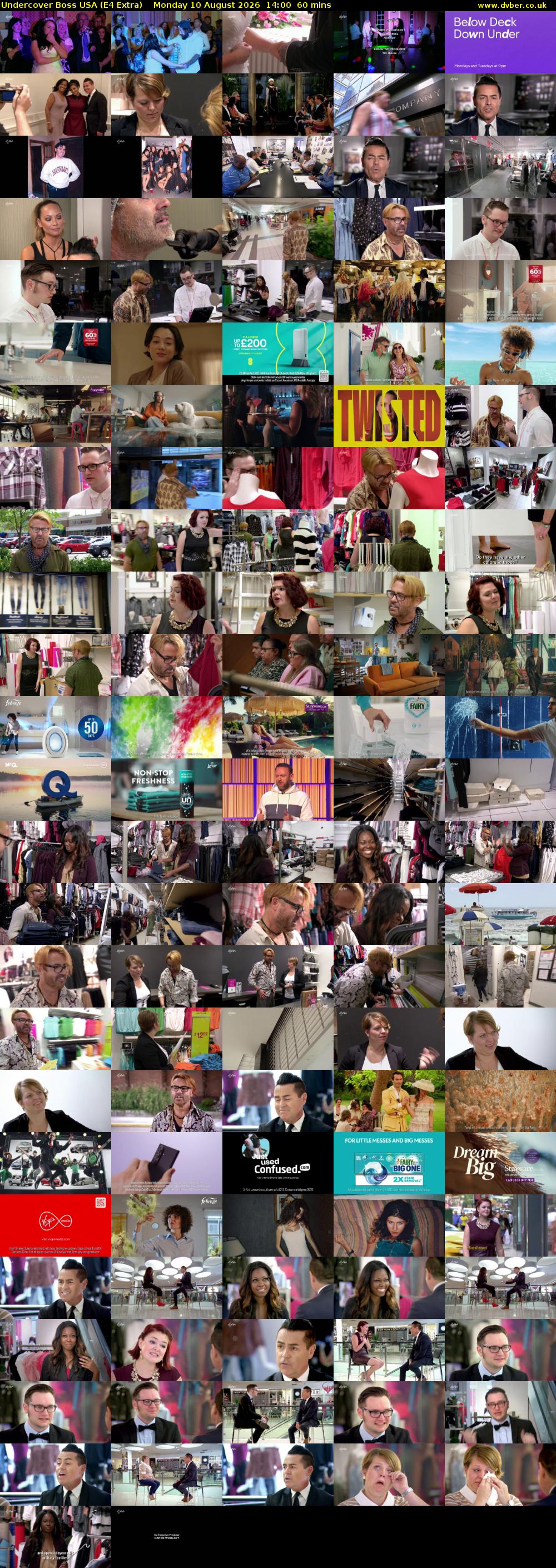 Undercover Boss USA (E4 Extra) Monday 10 August 2026 14:00 - 15:00