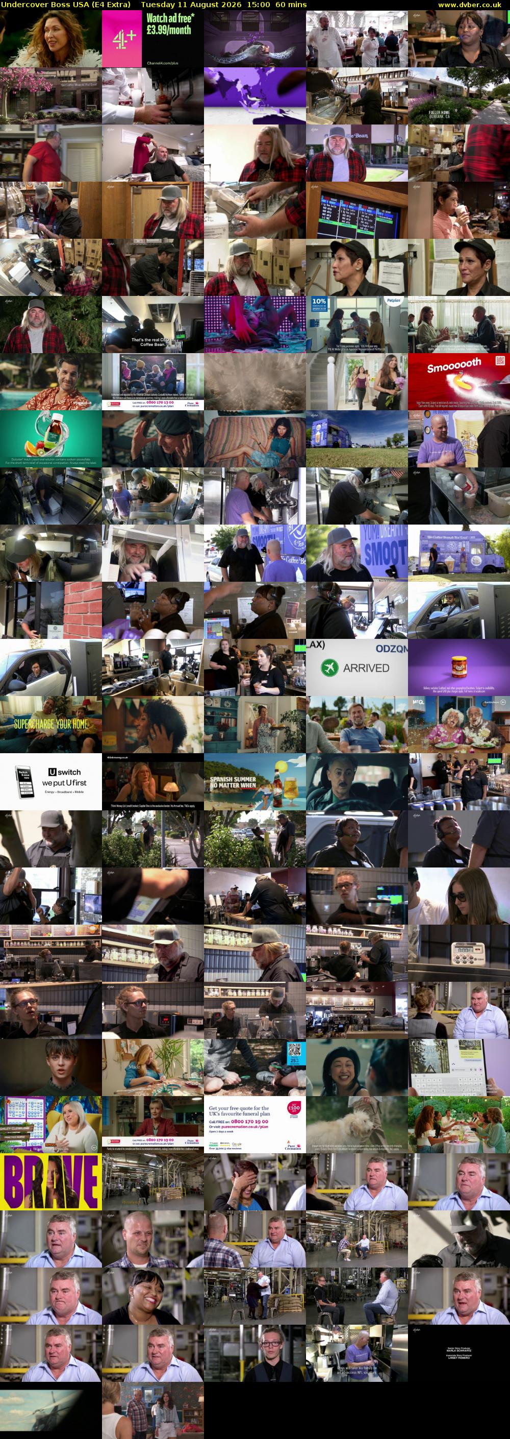 Undercover Boss USA (E4 Extra) Tuesday 11 August 2026 15:00 - 16:00