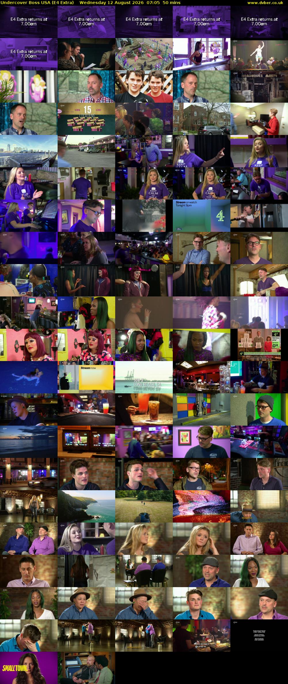 Undercover Boss USA (E4 Extra) Wednesday 12 August 2026 07:05 - 07:55