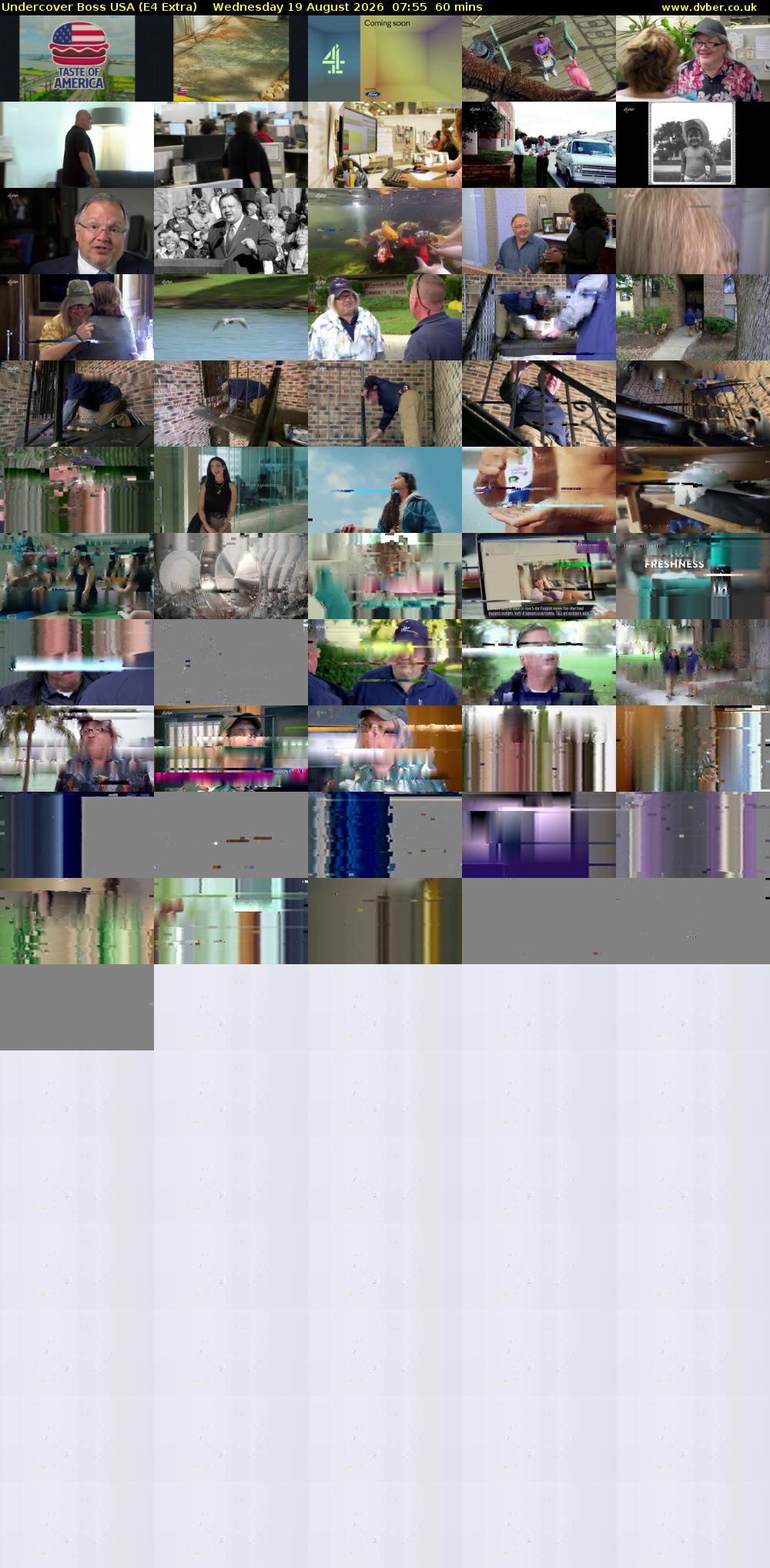 Undercover Boss USA (E4 Extra) Wednesday 19 August 2026 07:55 - 08:55