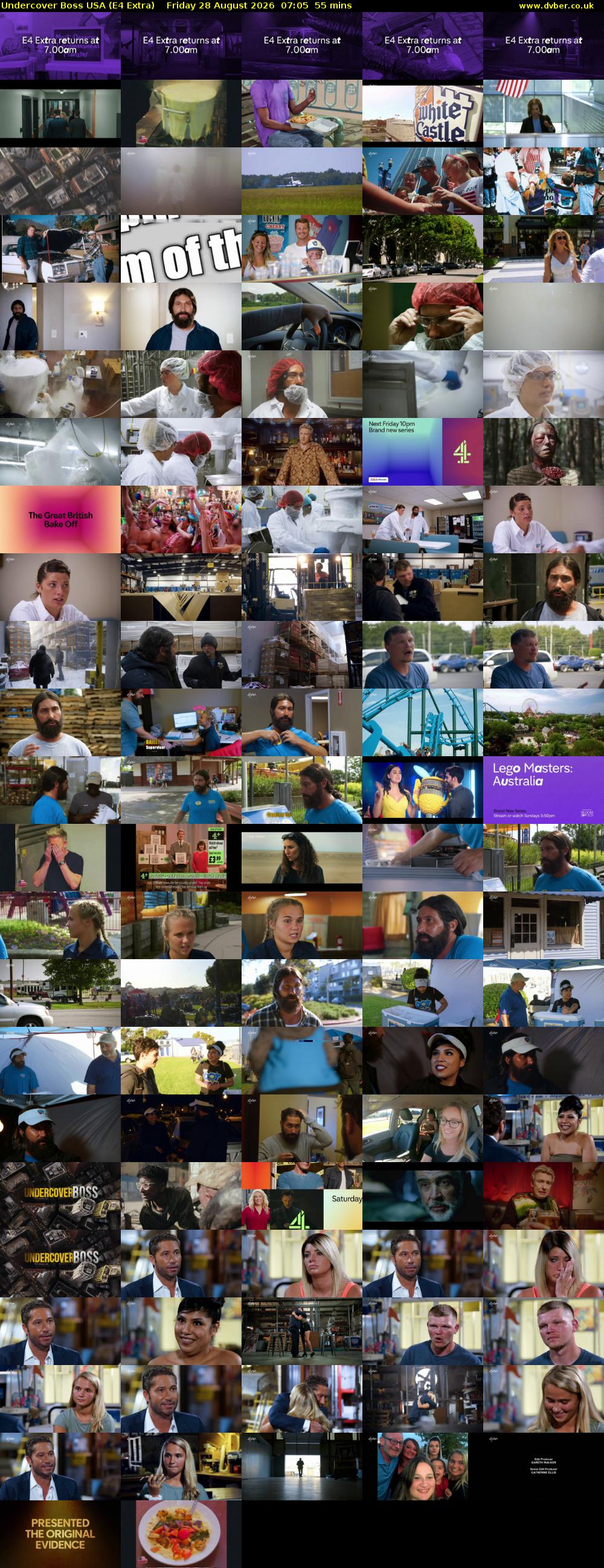 Undercover Boss USA (E4 Extra) Friday 28 August 2026 07:05 - 08:00