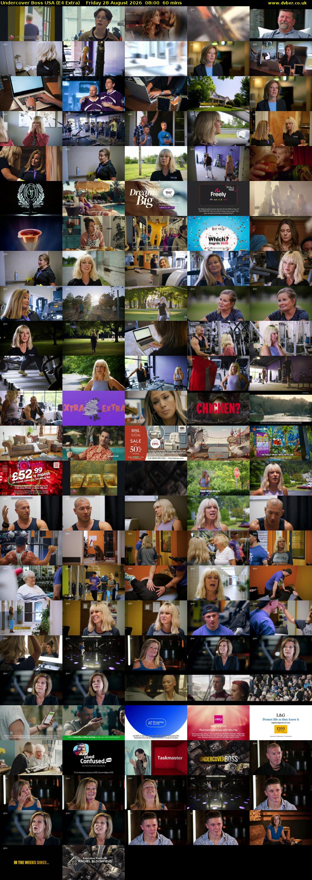 Undercover Boss USA (E4 Extra) Friday 28 August 2026 08:00 - 09:00