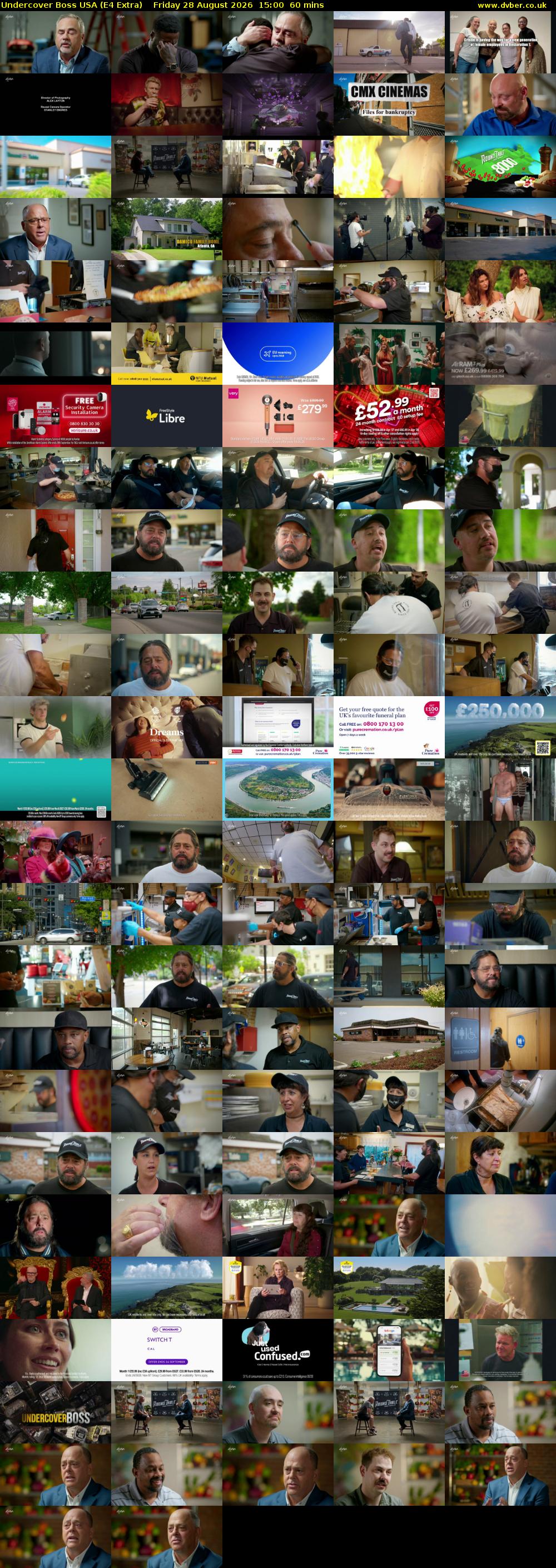 Undercover Boss USA (E4 Extra) Friday 28 August 2026 15:00 - 16:00