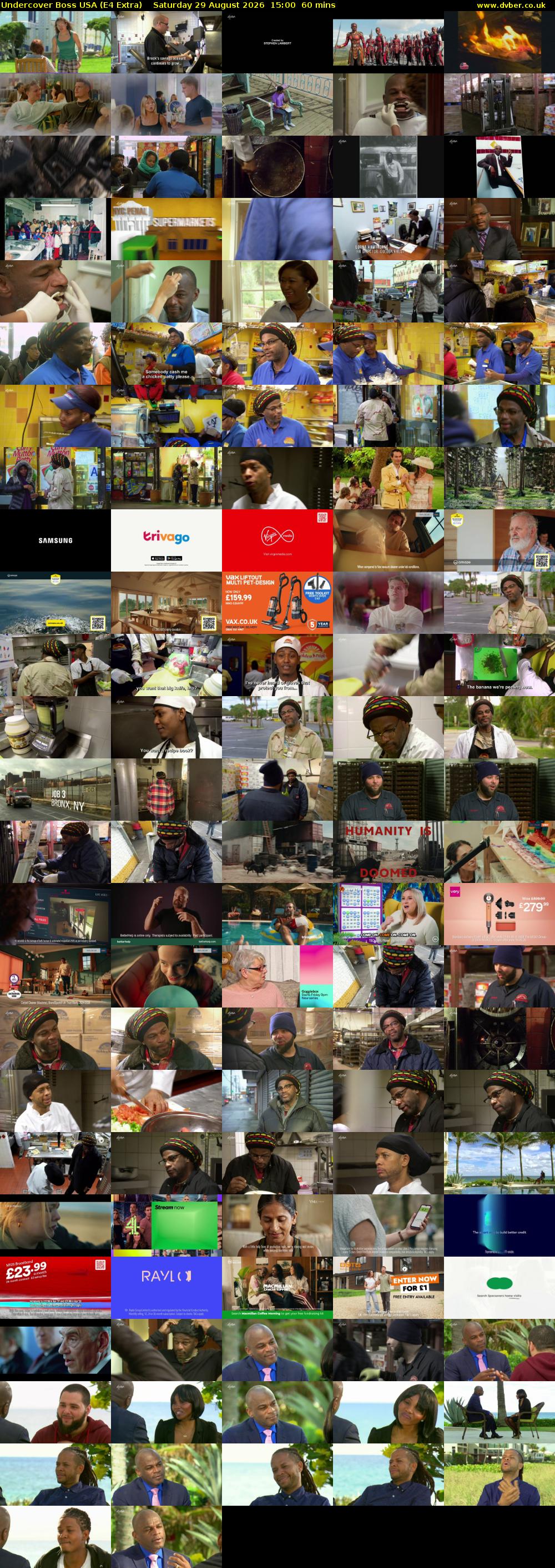 Undercover Boss USA (E4 Extra) Saturday 29 August 2026 15:00 - 16:00