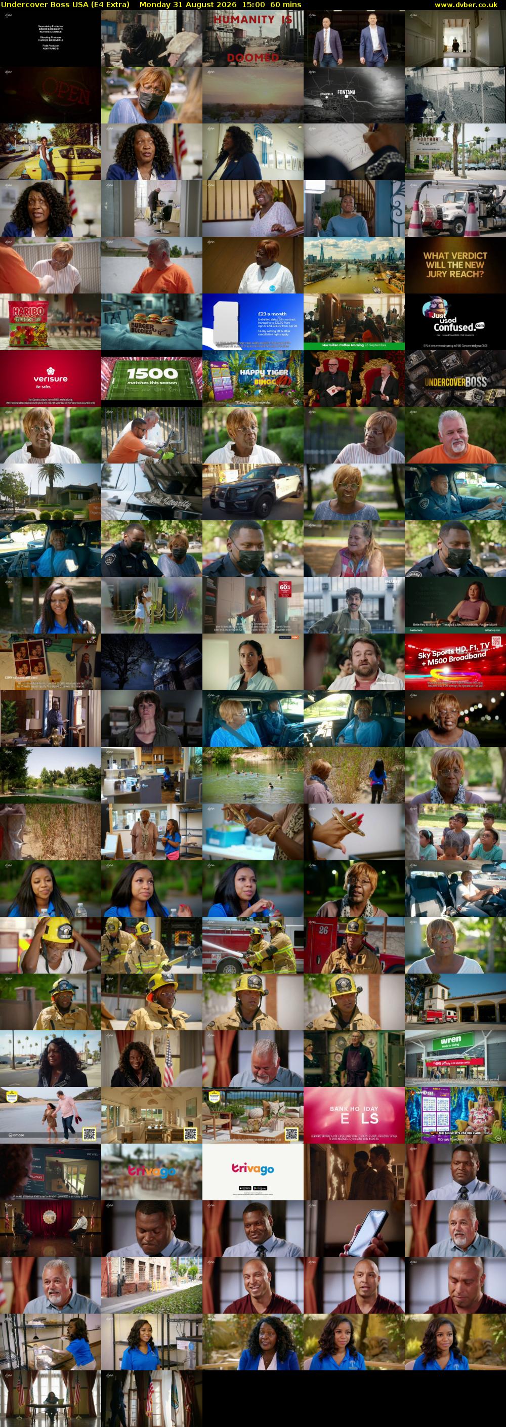 Undercover Boss USA (E4 Extra) Monday 31 August 2026 15:00 - 16:00