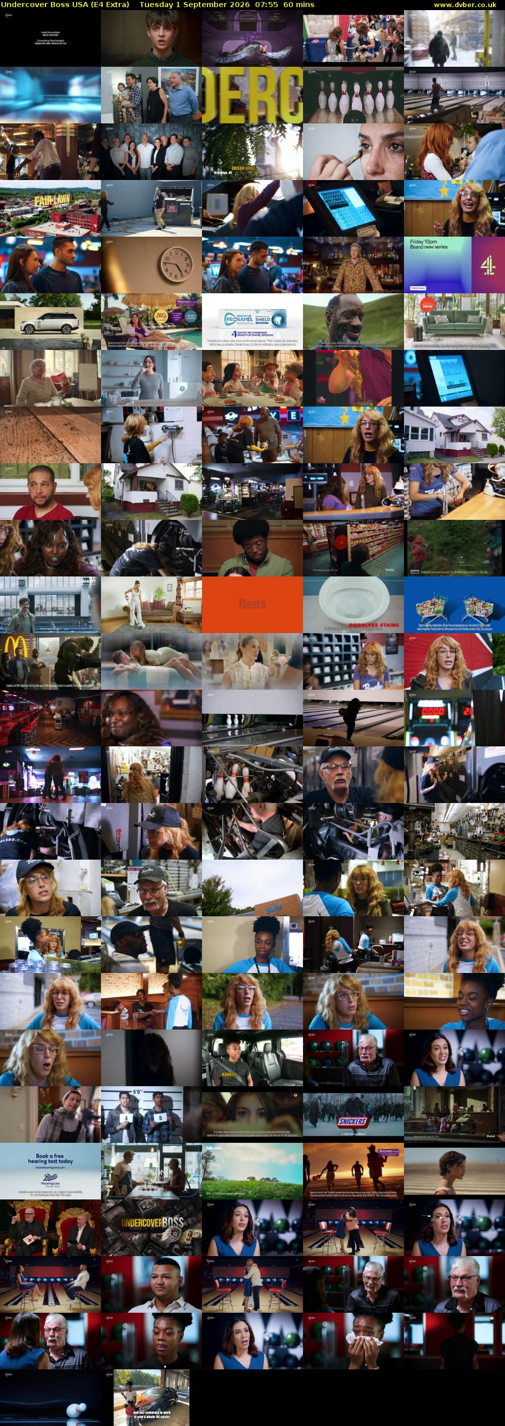 Undercover Boss USA (E4 Extra) Tuesday 1 September 2026 07:55 - 08:55
