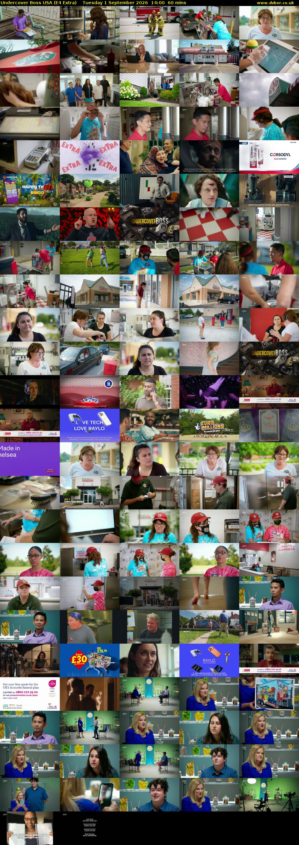Undercover Boss USA (E4 Extra) Tuesday 1 September 2026 14:00 - 15:00