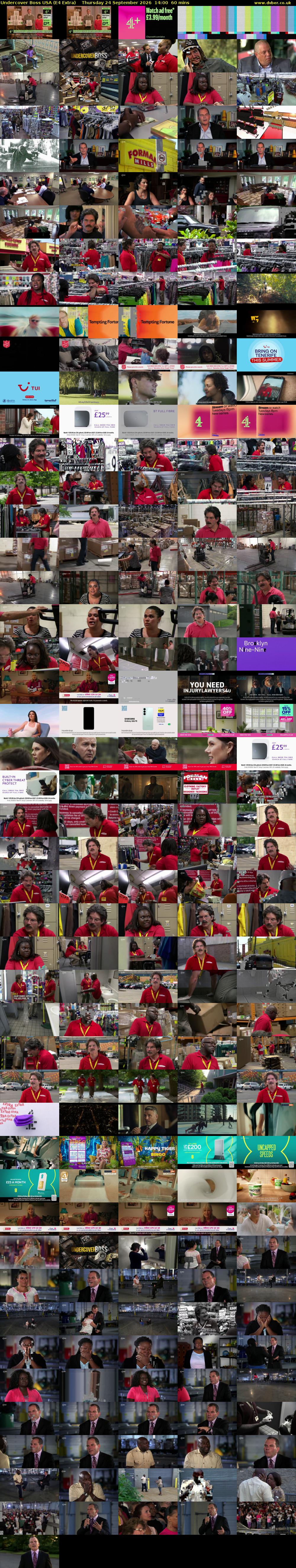 Undercover Boss USA (E4 Extra) Thursday 24 September 2026 14:00 - 15:00