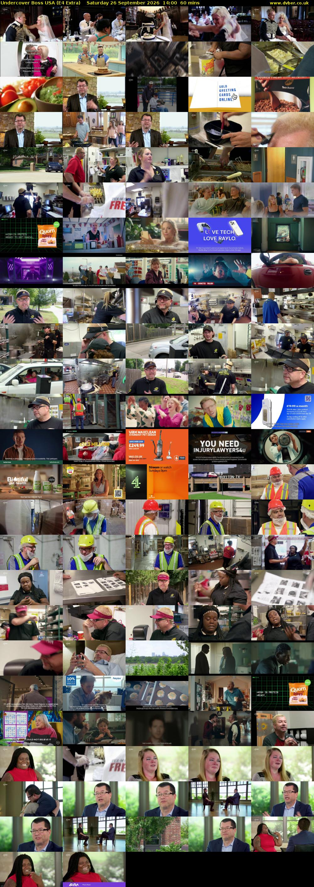 Undercover Boss USA (E4 Extra) Saturday 26 September 2026 14:00 - 15:00