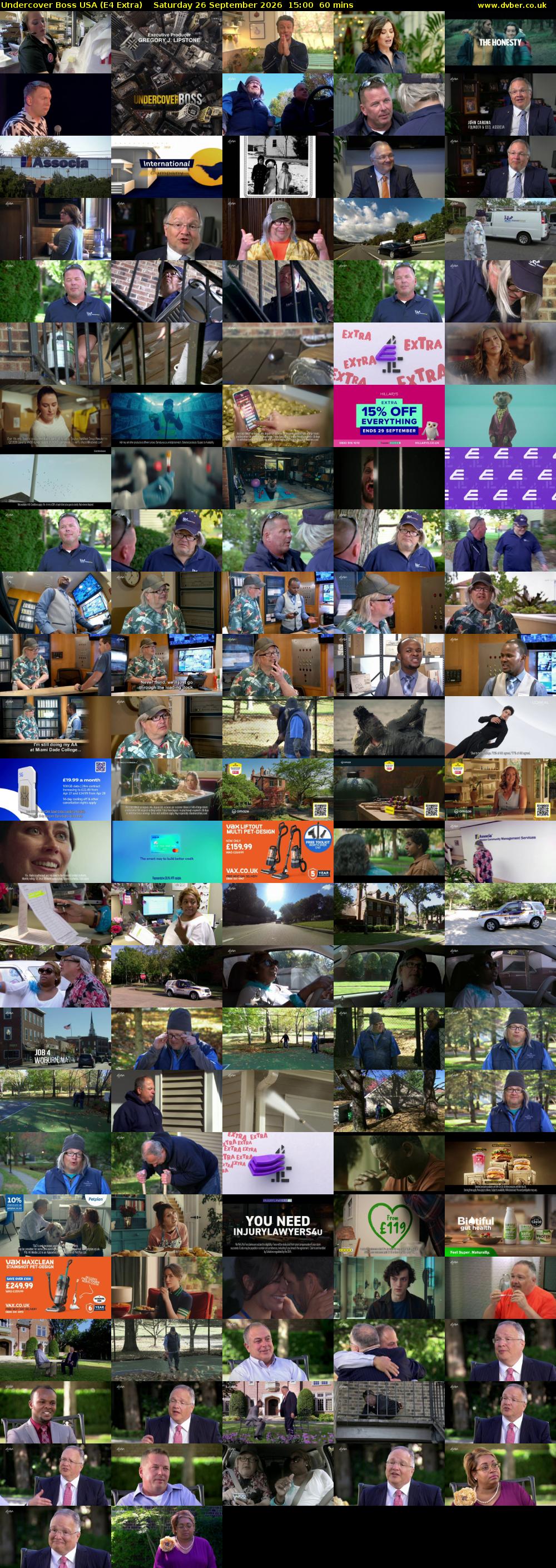 Undercover Boss USA (E4 Extra) Saturday 26 September 2026 15:00 - 16:00