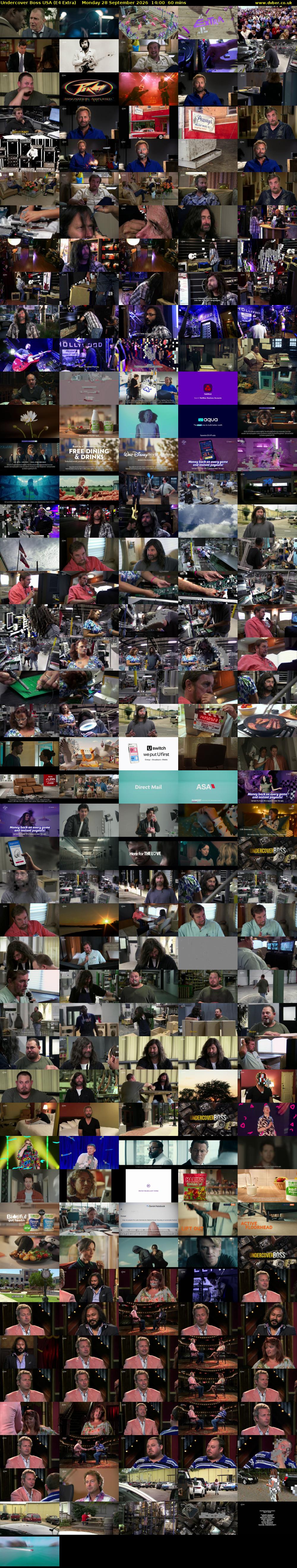Undercover Boss USA (E4 Extra) Monday 28 September 2026 14:00 - 15:00
